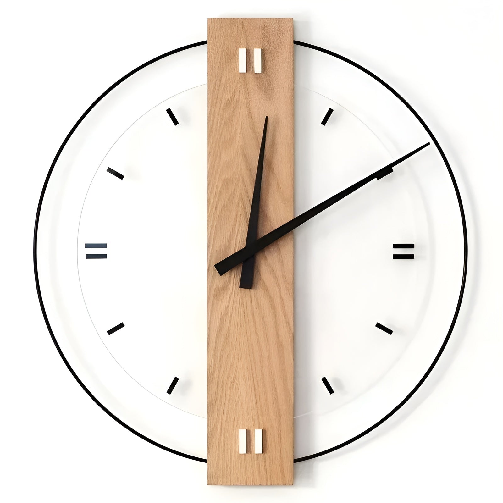 Wanduhr aus Holz – Lautlos und Stilvoll | Perfekt für Wohnzimmer & Büro