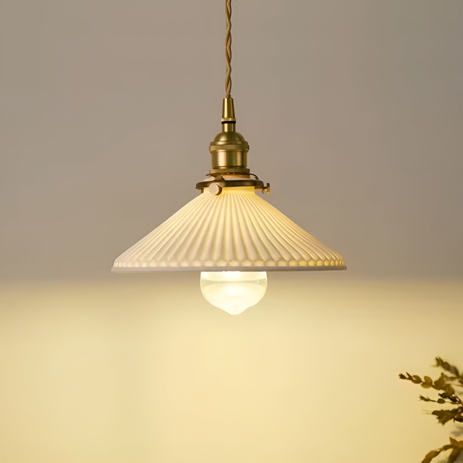 AmberZen Light – Vintage Keramik Glas Pendelleuchte