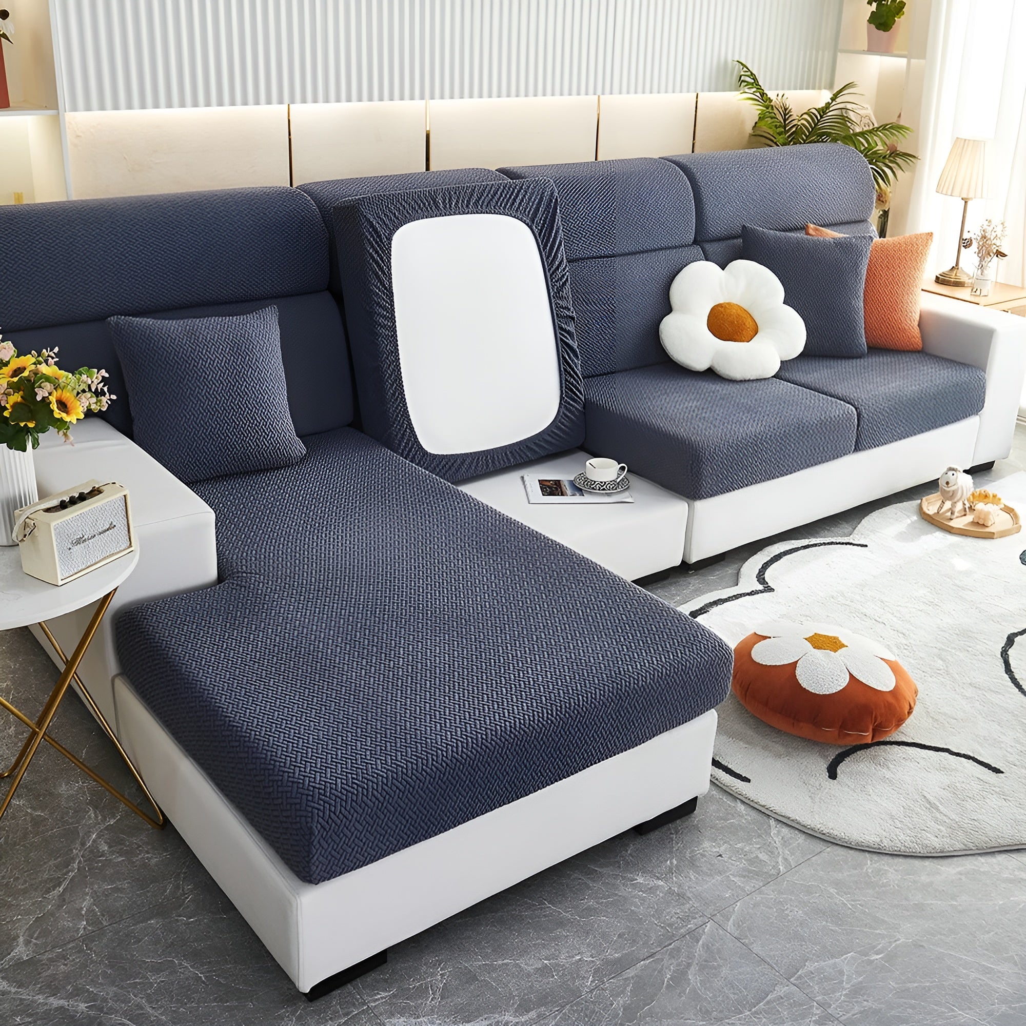 Elastische Sofahülle – Wasserabweisend und Passgenau | Schützender Bezug aus Stretchstoff