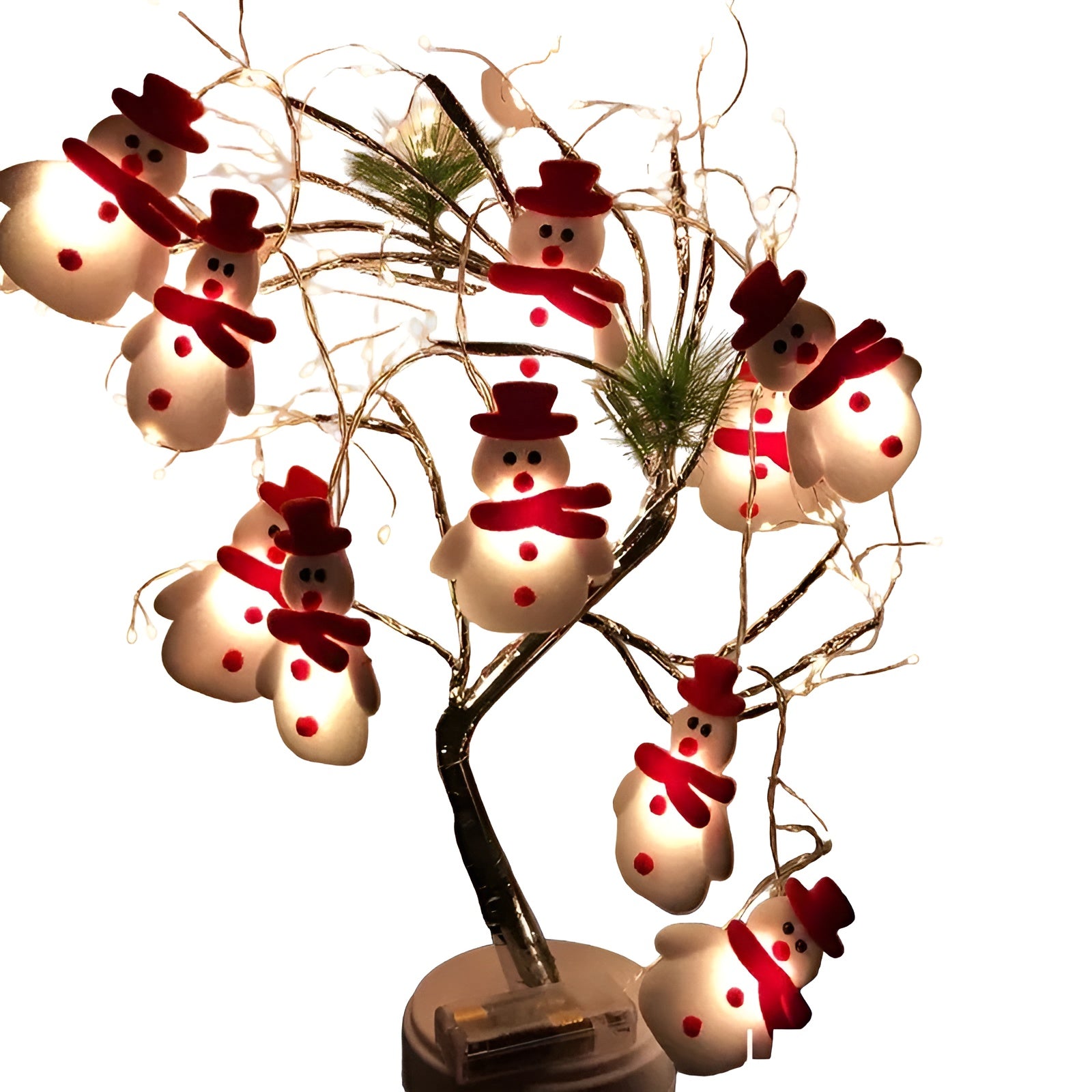 Schneemann Lichterkette – Festliche Weihnachtsbeleuchtung | Dekorative Anhänger für Tannenbaum