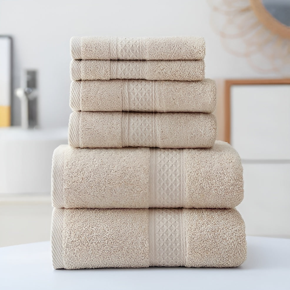 3-teiliges Baumwollhandtuch-Set – Weich und Saugstark | Perfekt für Bad und Alltag - 3 Stück Hellgrau - Handtuch-Set