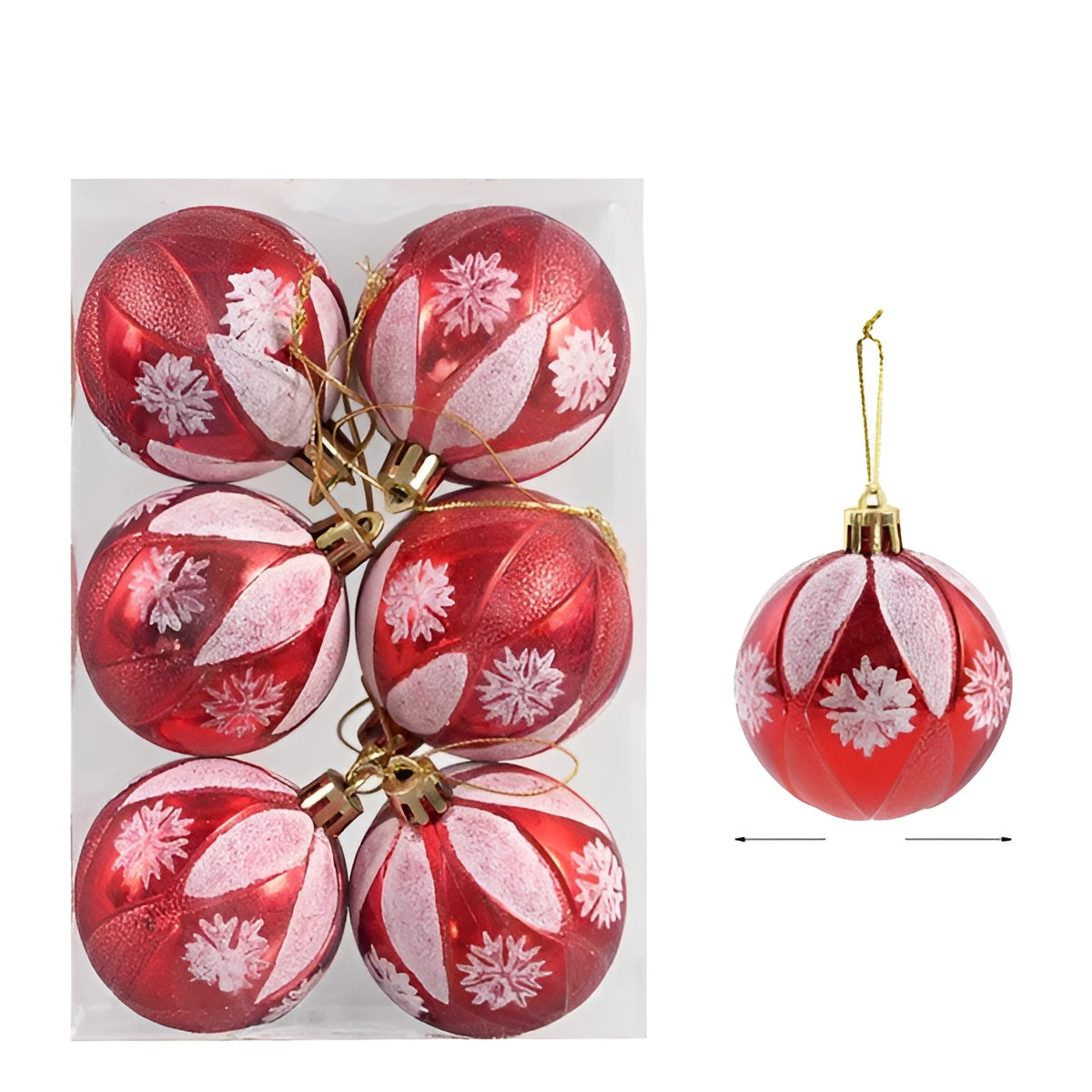 Glas Weihnachtskugeln – Elegantes Set mit Muster | 6 Stück für den Christbaum