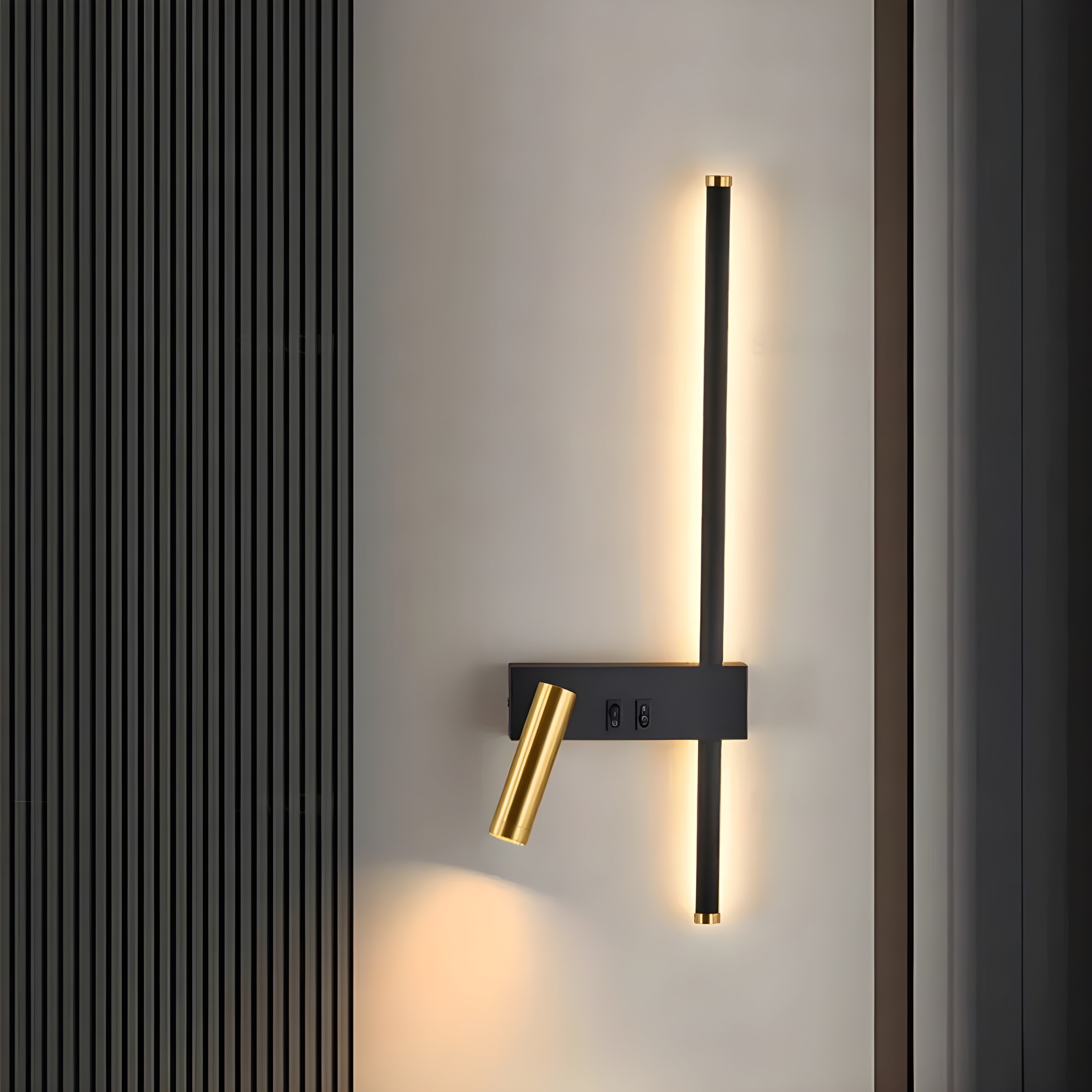 QuietGlow Lamp - Minimalist Duo-Wandlampe mit Schalter