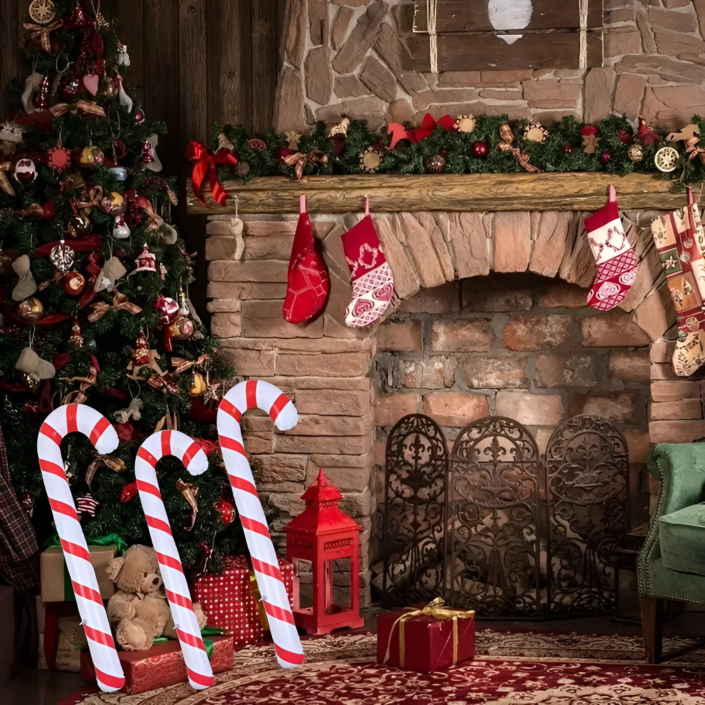 Aufblasbare Weihnachts-Zuckerstangen – Dekorativ und Wiederverwendbar | Perfekt für Innen & Außen