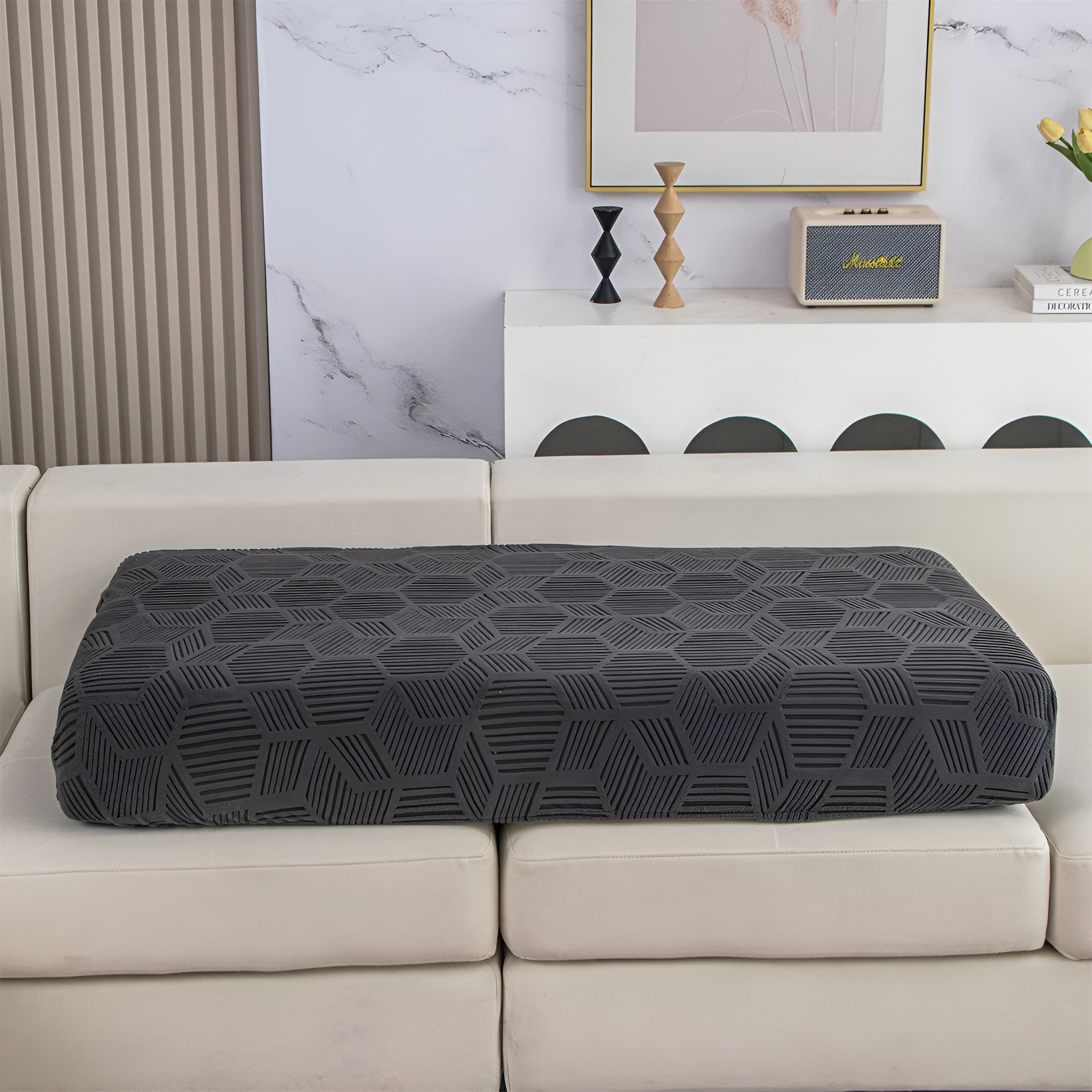 Jacquard Sofaüberwurf mit geometrischem Muster – Weich & Haustierfreundlich | Perfekt zum Schutz und für gemütliche Wohnräume