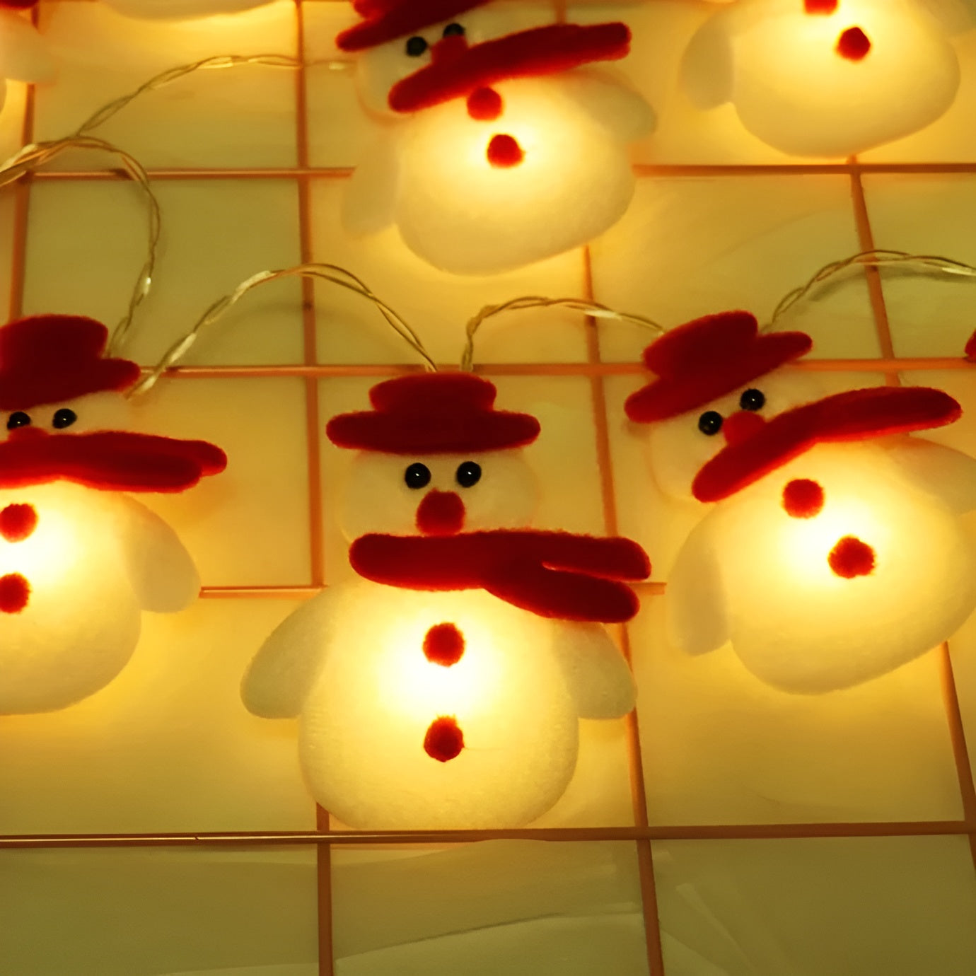 Schneemann Lichterkette – Festliche Weihnachtsbeleuchtung | Dekorative Anhänger für Tannenbaum