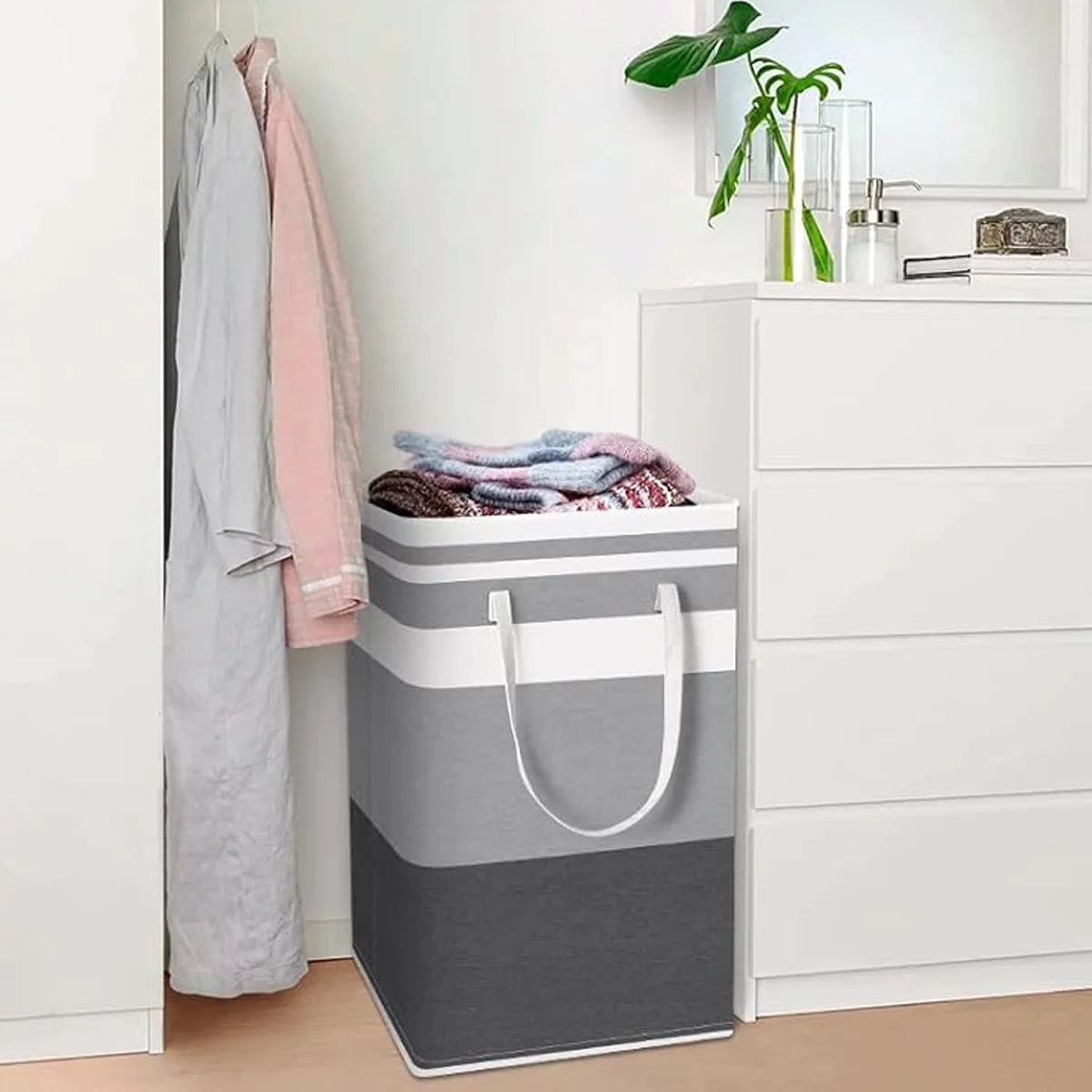 Faltbarer Wäschekorb – Wasserdicht und Tragbar | Ideal für Schlafzimmer & Waschräume