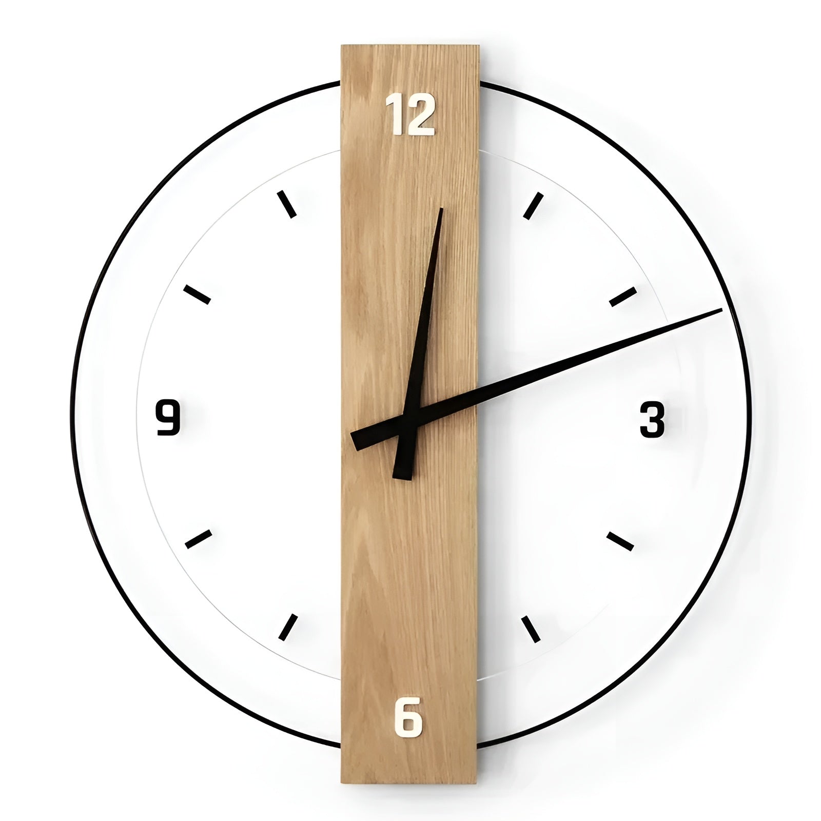 Wanduhr aus Holz – Lautlos und Stilvoll | Perfekt für Wohnzimmer & Büro