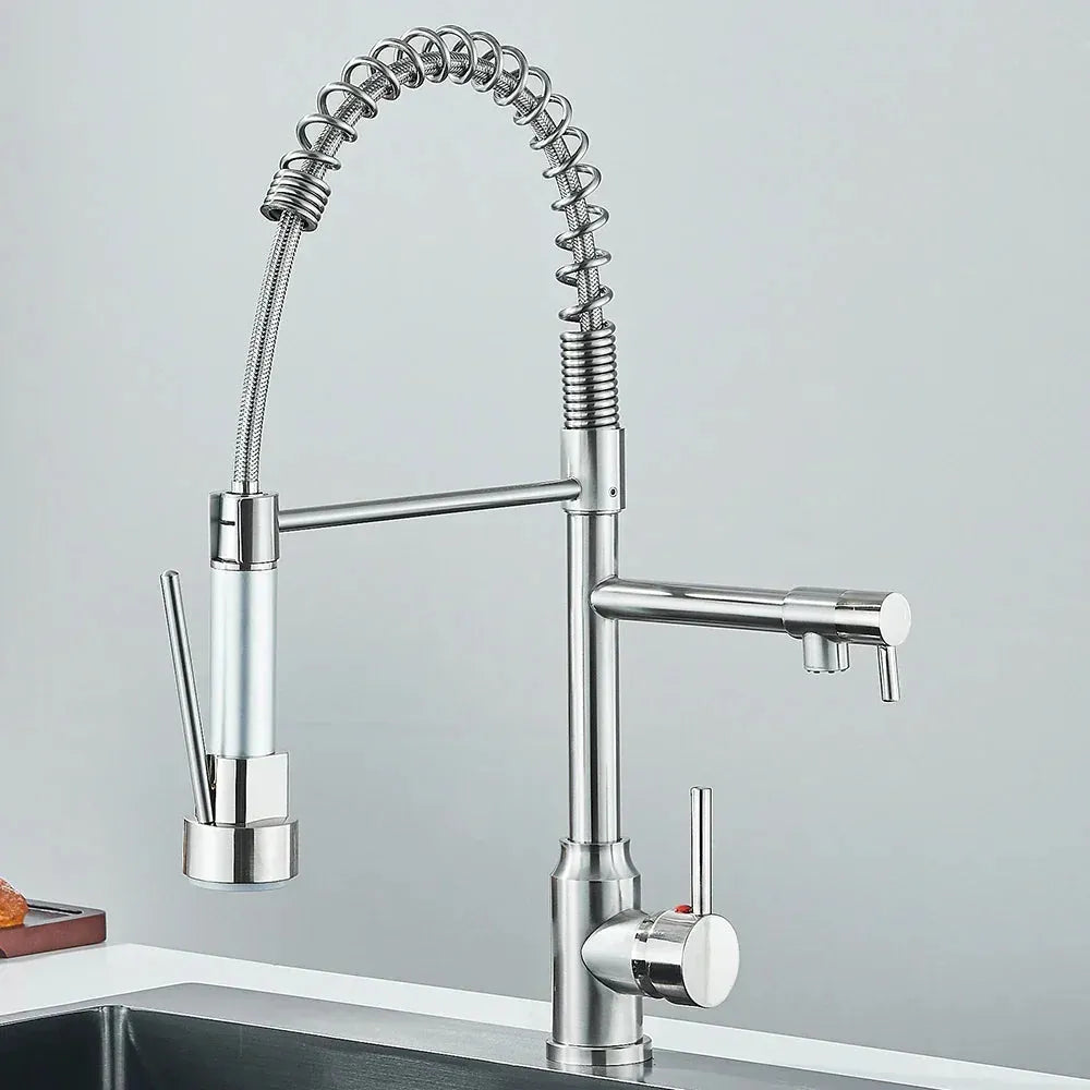 HydroSpout Wasserhahn - Flexibler Doppelauslauf mit zwei Modi und 360° Drehung Wasserhahn