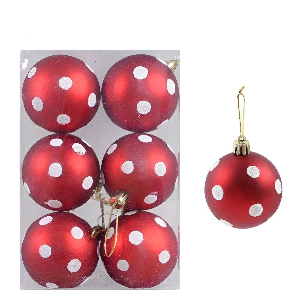 Glas Weihnachtskugeln – Elegantes Set mit Muster | 6 Stück für den Christbaum