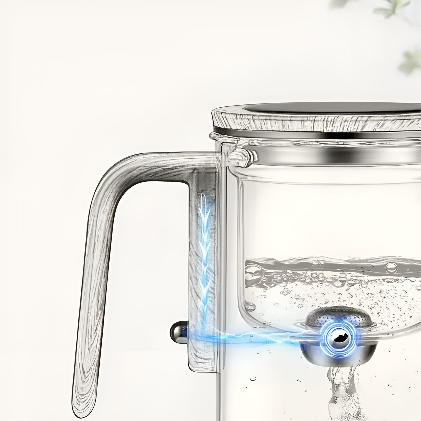 Glasteekanne mit Holzgriff – Ein-Klick-Filter | Perfekt für losen Tee & Puer