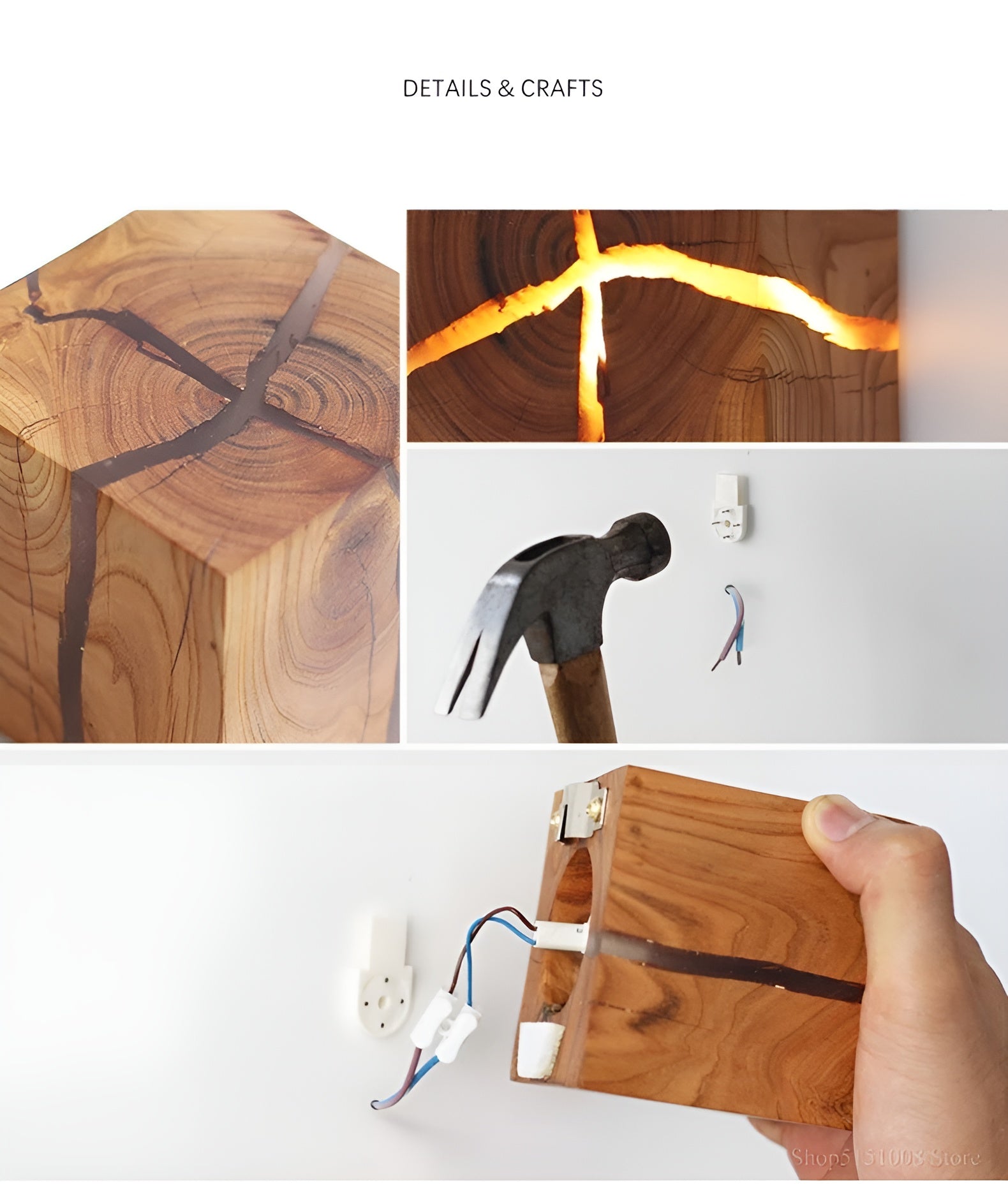 LED-Tischlampe in Würfelform – Modernes Design aus Holz | Stilvoll für Wohnzimmer & Schlafzimmer