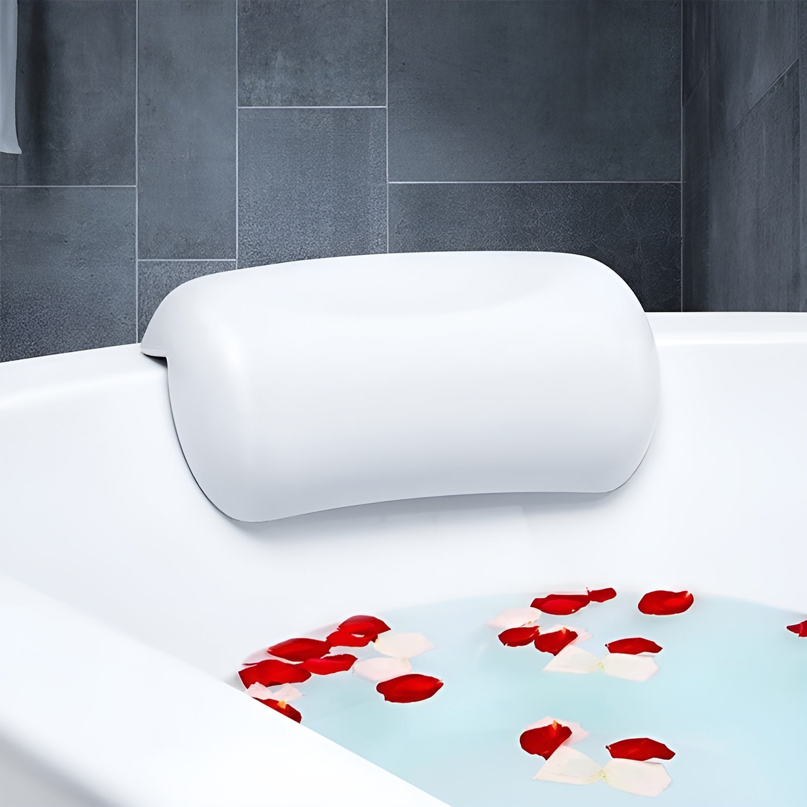 Badewannenkissen – Wasserdicht & Rutschfest | Weiches Memory Foam Kopf- & Rückenpolster mit Saugnäpfen