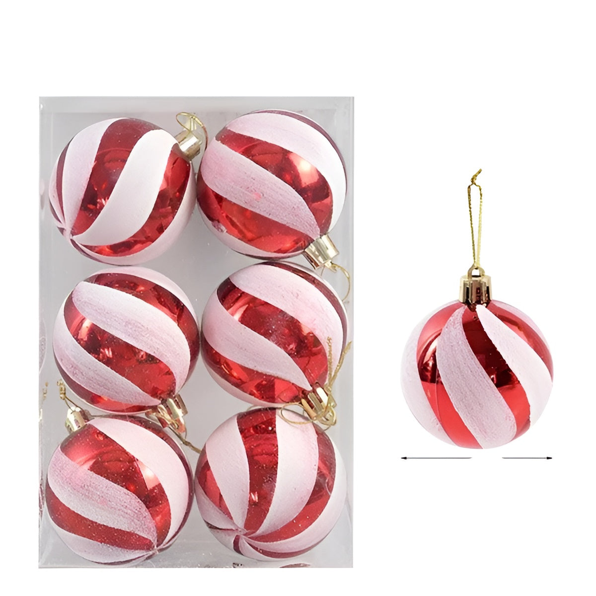 Glas Weihnachtskugeln – Elegantes Set mit Muster | 6 Stück für den Christbaum