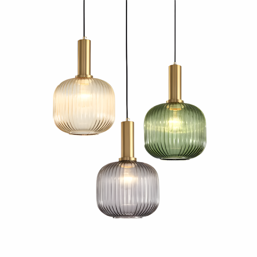 RetroCharm Lamps - Raumdeko Bunte Vintage Hängelampe aus Glas Elegare