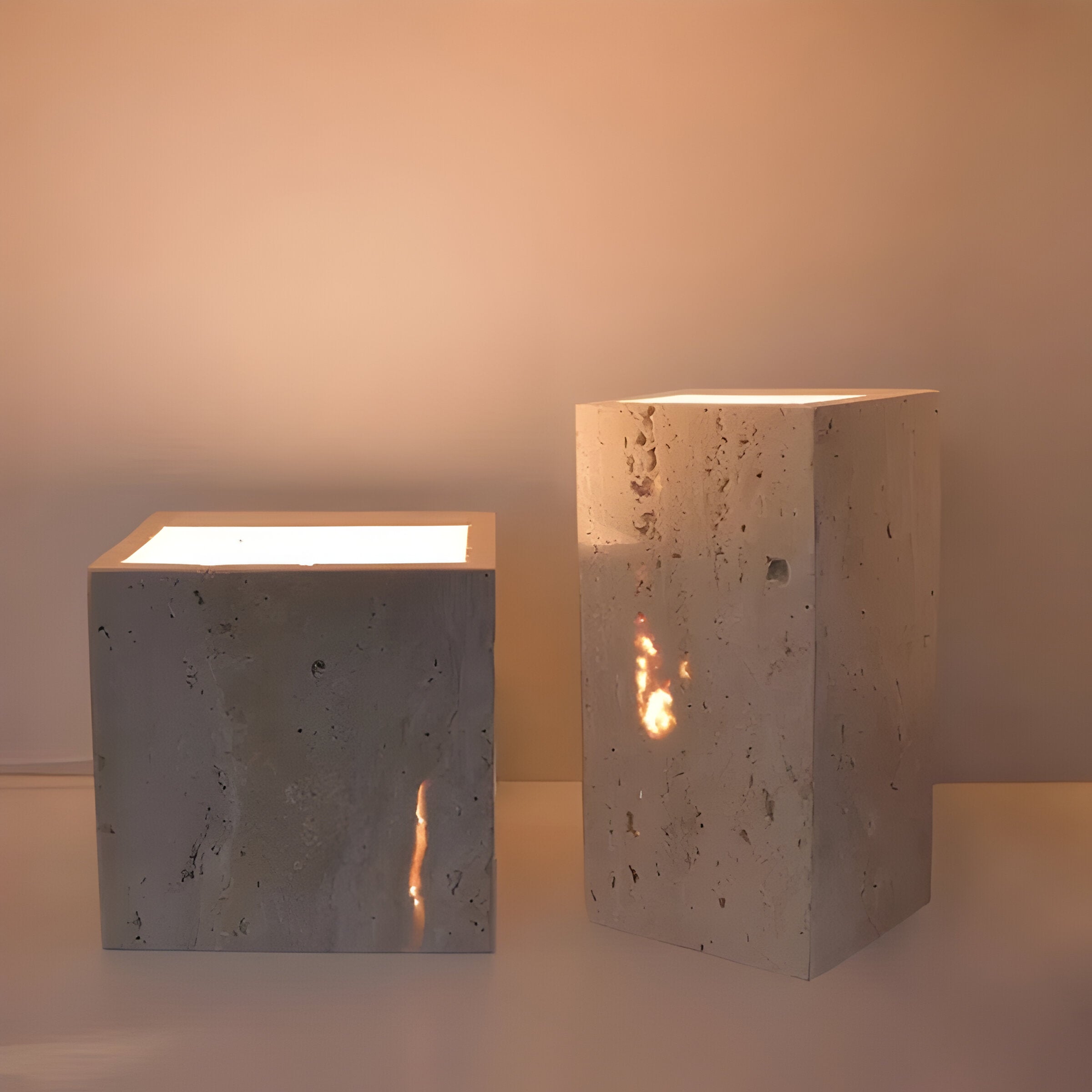 ScandiStone Light – Rechteckige Travertin-LED-Wandleuchte
