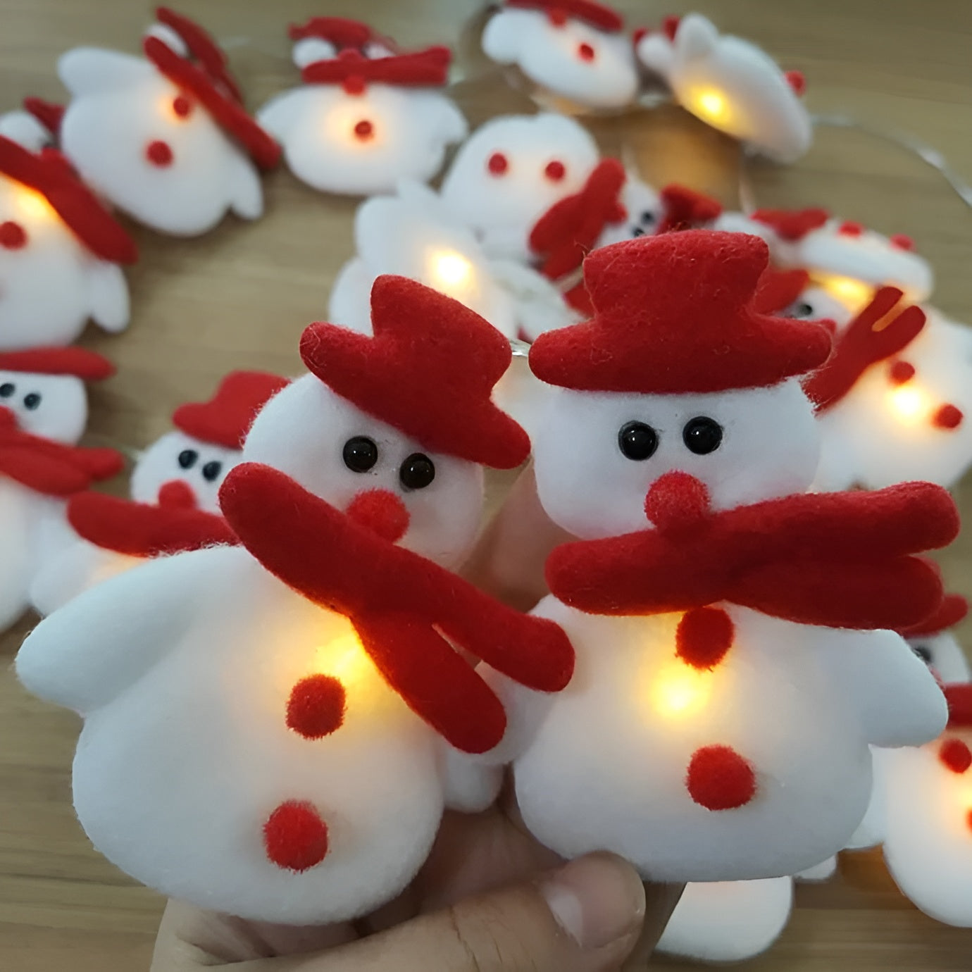 Schneemann Lichterkette – Festliche Weihnachtsbeleuchtung | Dekorative Anhänger für Tannenbaum