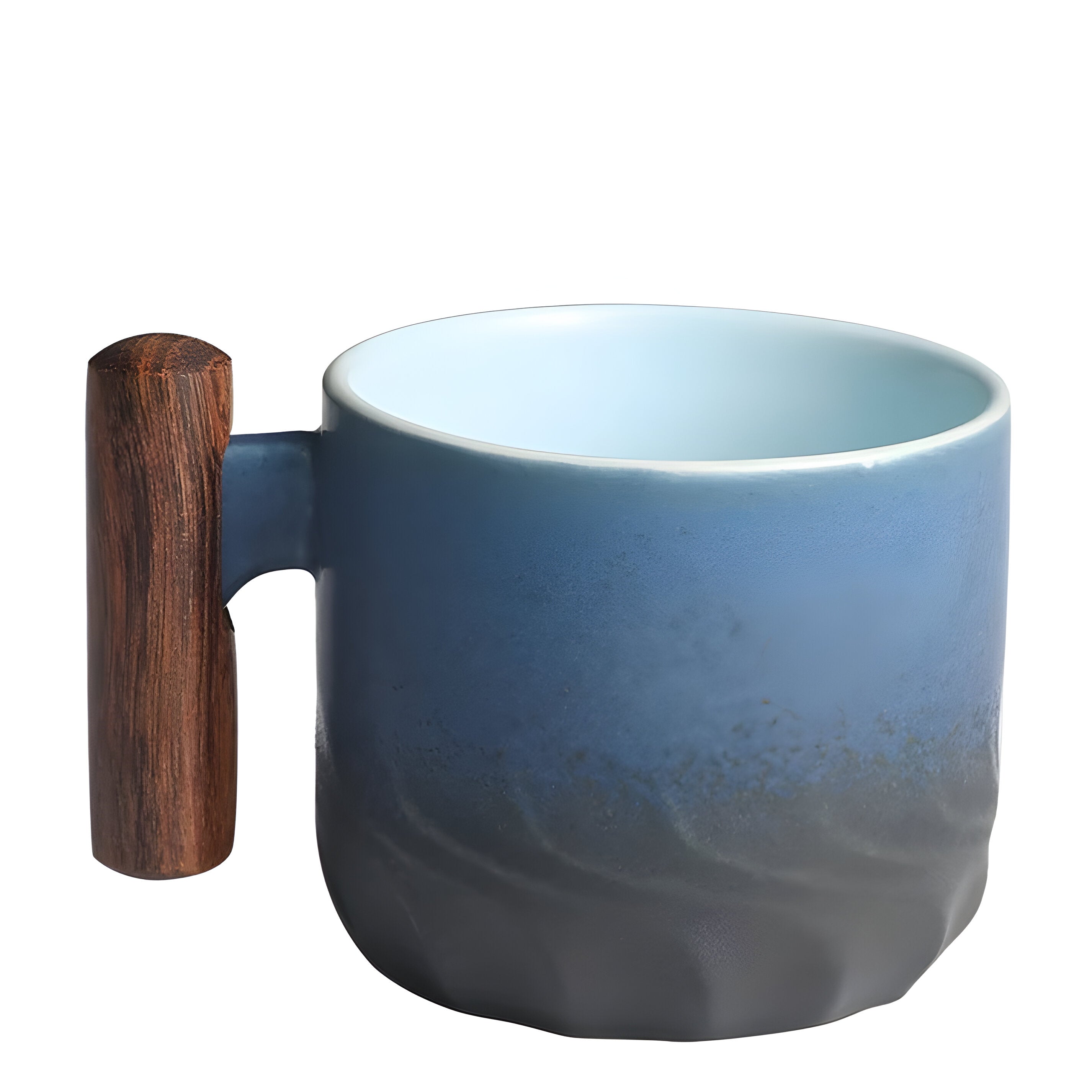 CaféClay Cup - Retro-Keramik-Kaffeebecher mit Holzgriff