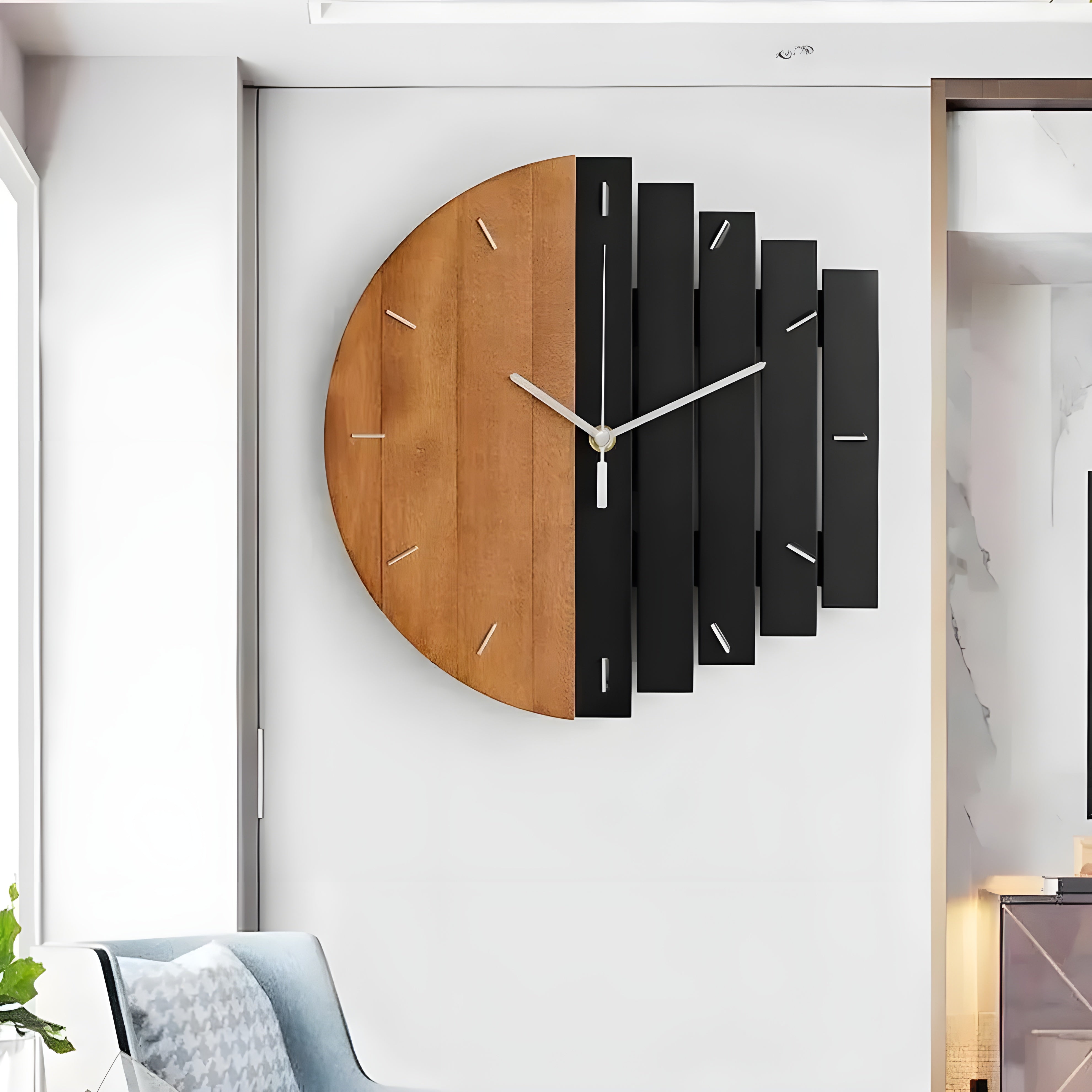Wanduhr aus Holz mit 3D-Effekt – Dekoratives Design im Rustikalen Stil