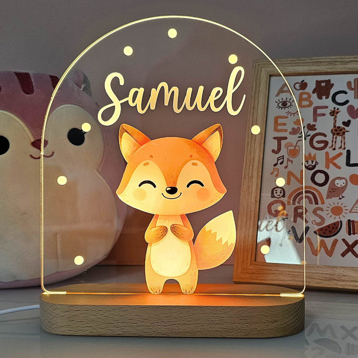 Personalisiertes Fuchs-Nachtlicht Kinderzimmer