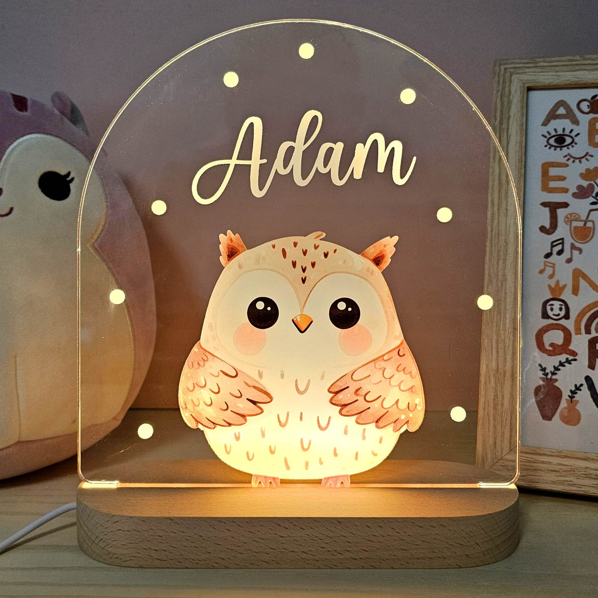 Personalisiertes Nachtlicht Tiermotiv Geschenkidee Kind