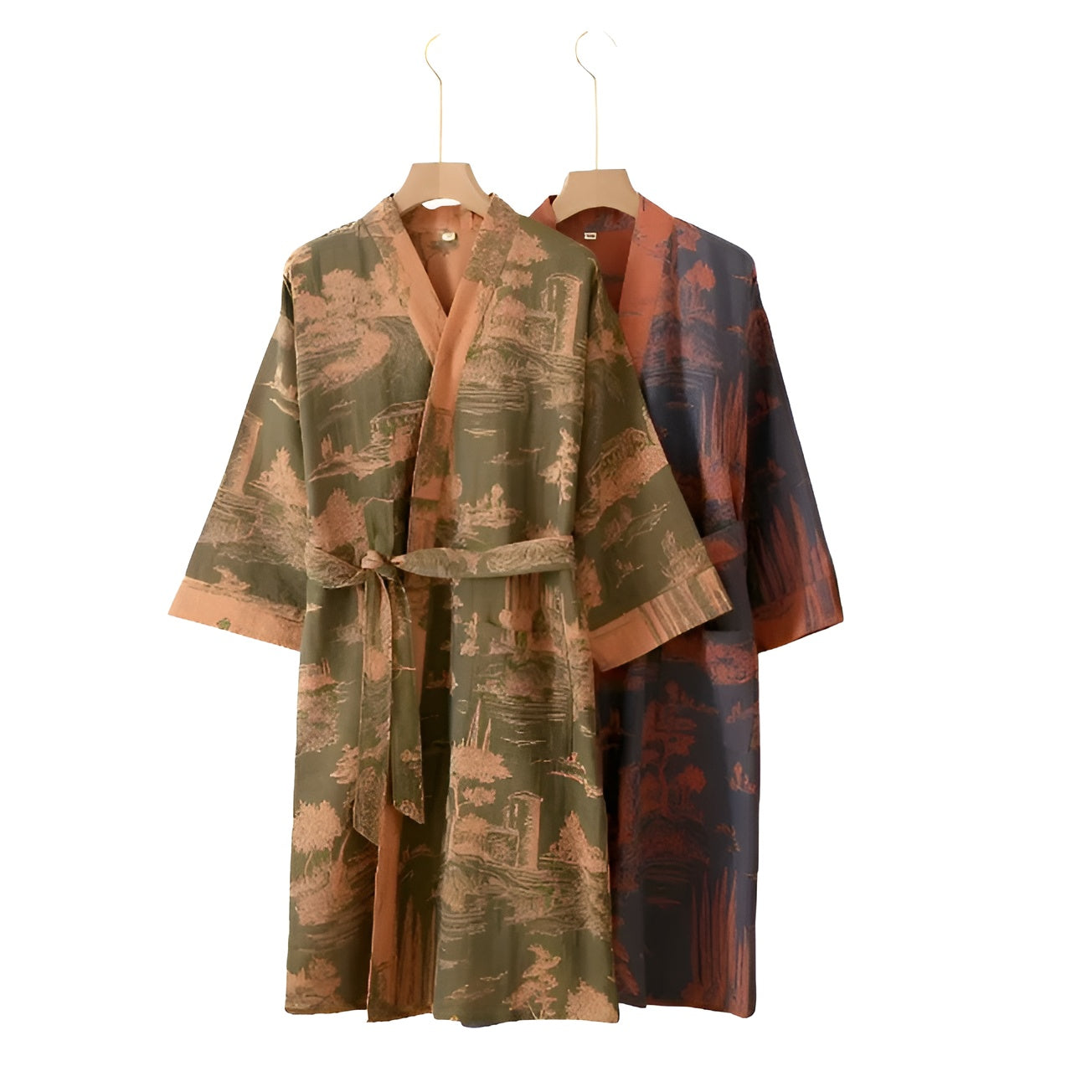 Baumwoll-Kimono Bademantel – Leicht und Atmungsaktiv | Retro-Stil für Zuhause und Spa