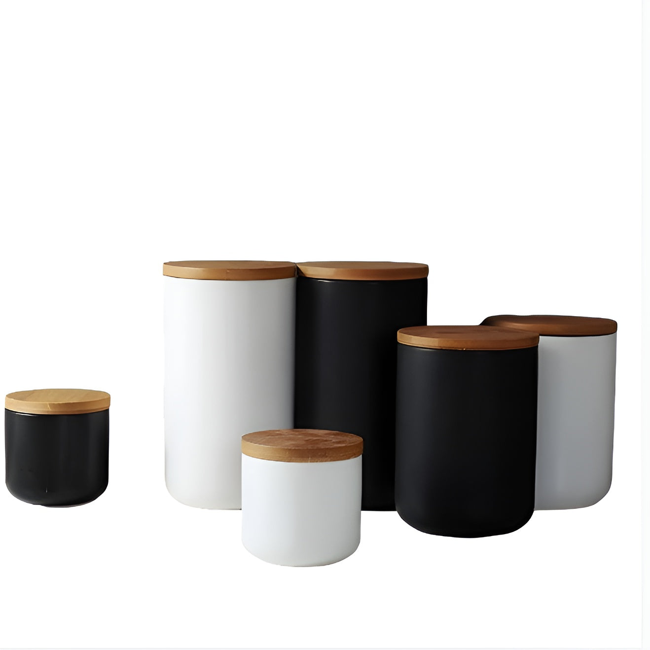 Keramik Vorratsbehälter mit Bambusdeckel – Natürliches Design | Frische Aufbewahrung für Zuhau