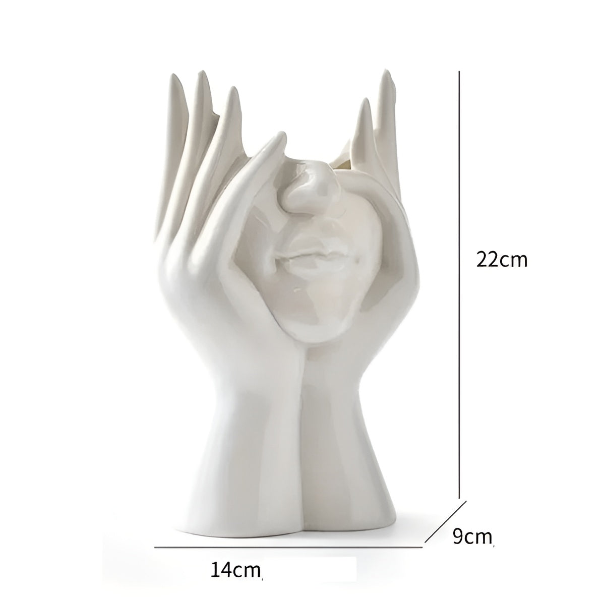 Keramikvase mit Gesichtsmotiv – Elegante Wohnraumdeko | Ideal für Tische & Sideboards