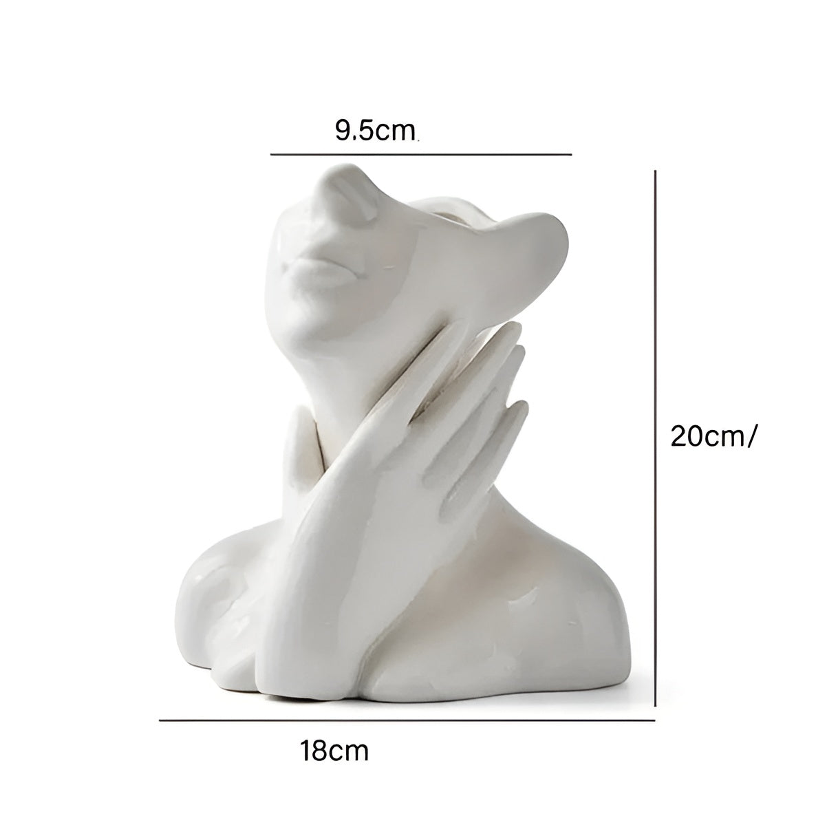 Keramikvase mit Gesichtsmotiv – Elegante Wohnraumdeko | Ideal für Tische & Sideboards