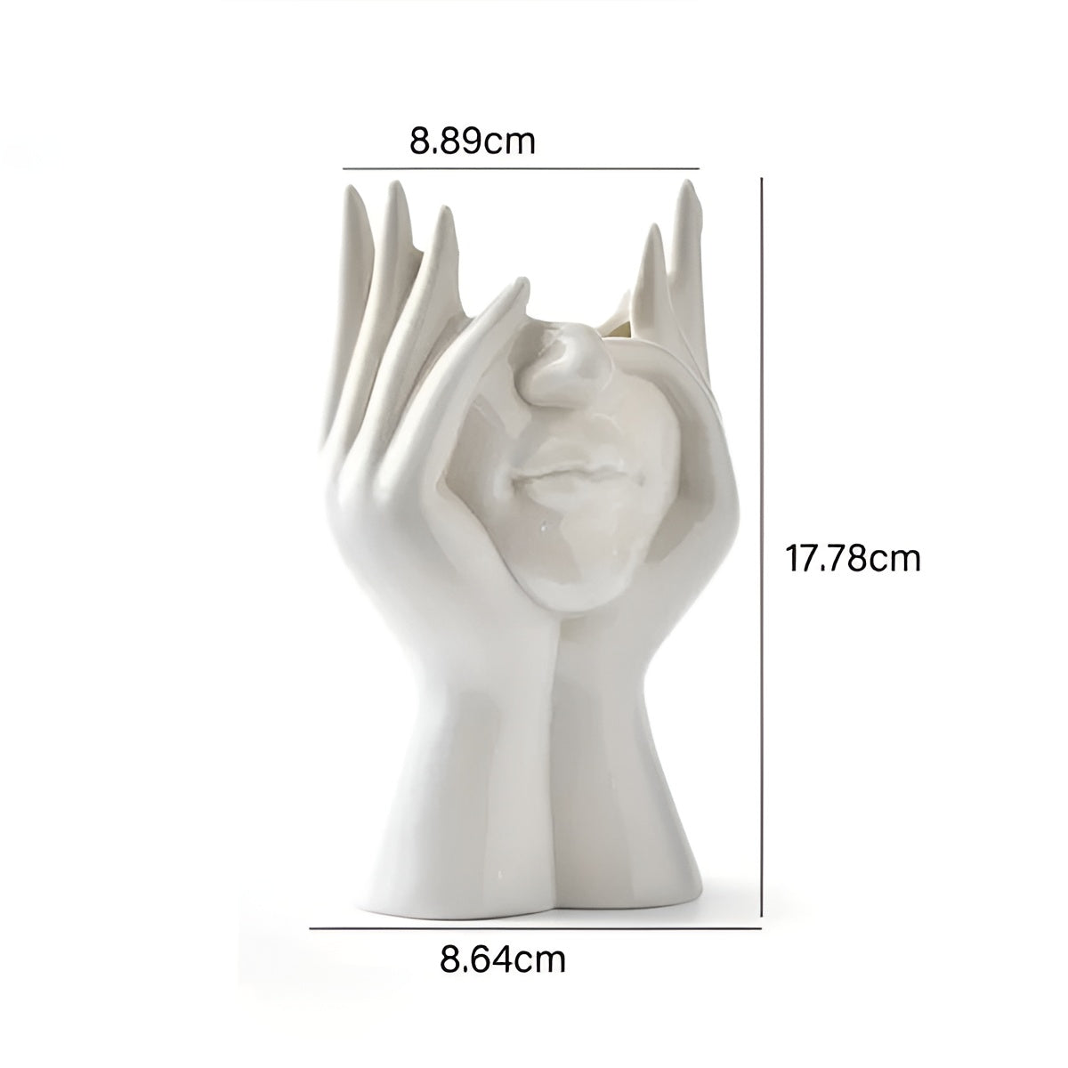 Keramikvase mit Gesichtsmotiv – Elegante Wohnraumdeko | Ideal für Tische & Sideboards