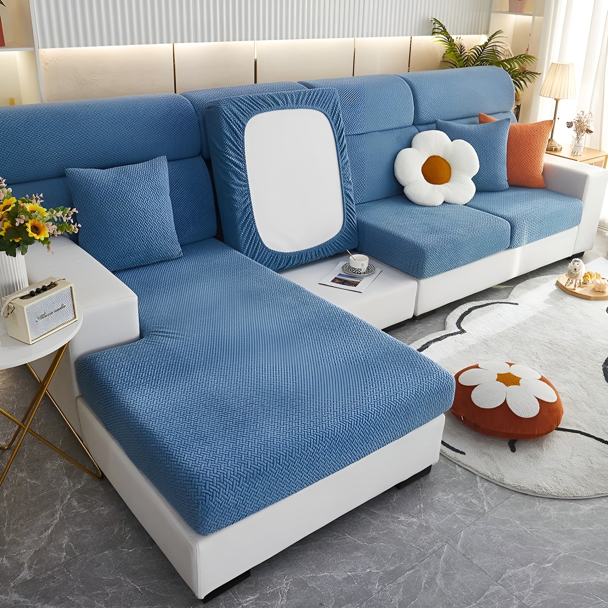 Elastische Sofahülle – Wasserabweisend und Passgenau | Schützender Bezug aus Stretchstoff