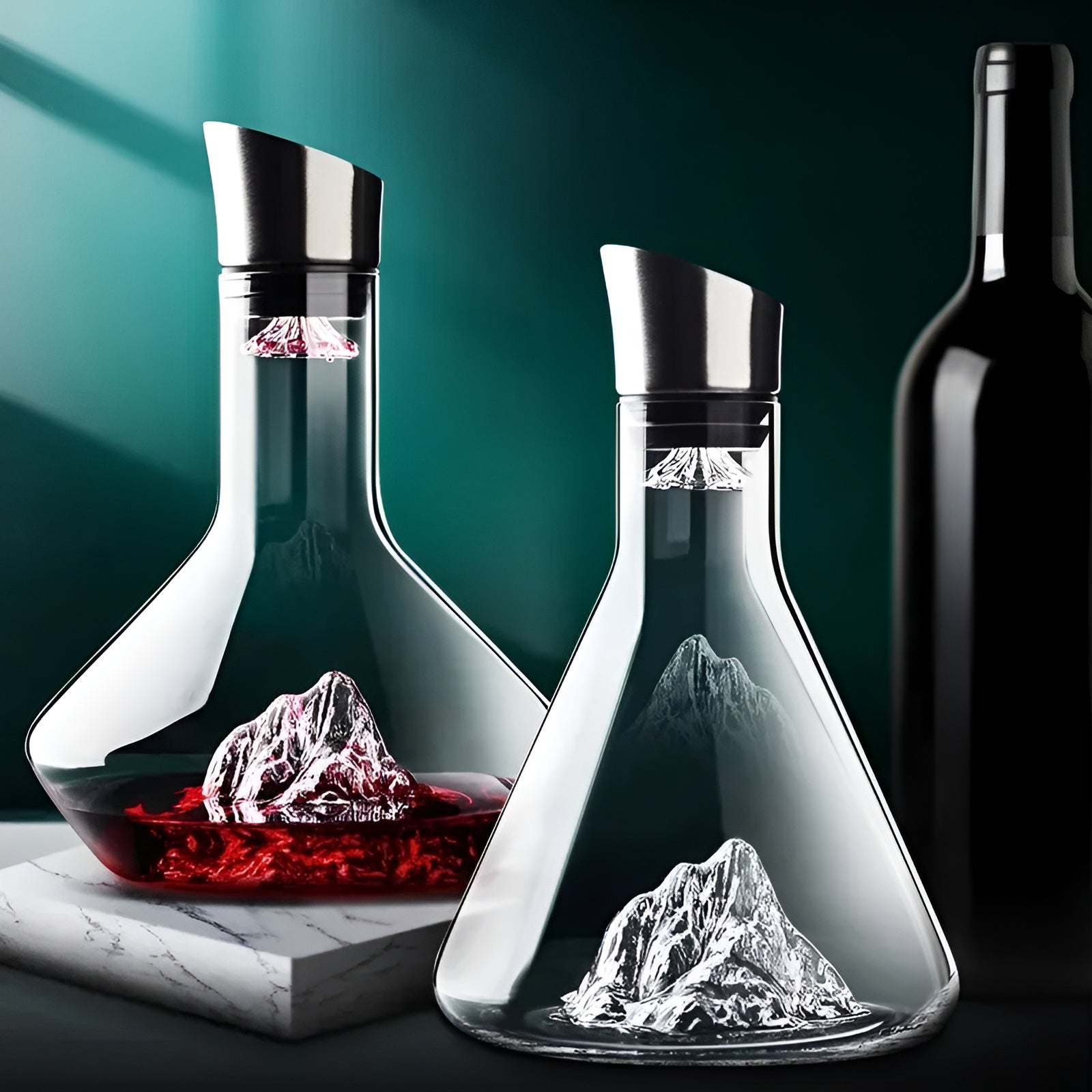 IcebergGlow Decanter – Eleganter bleifreier Kristall Whisky Dekanter