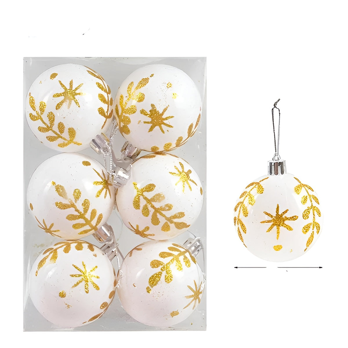 Glas Weihnachtskugeln – Elegantes Set mit Muster | 6 Stück für den Christbaum