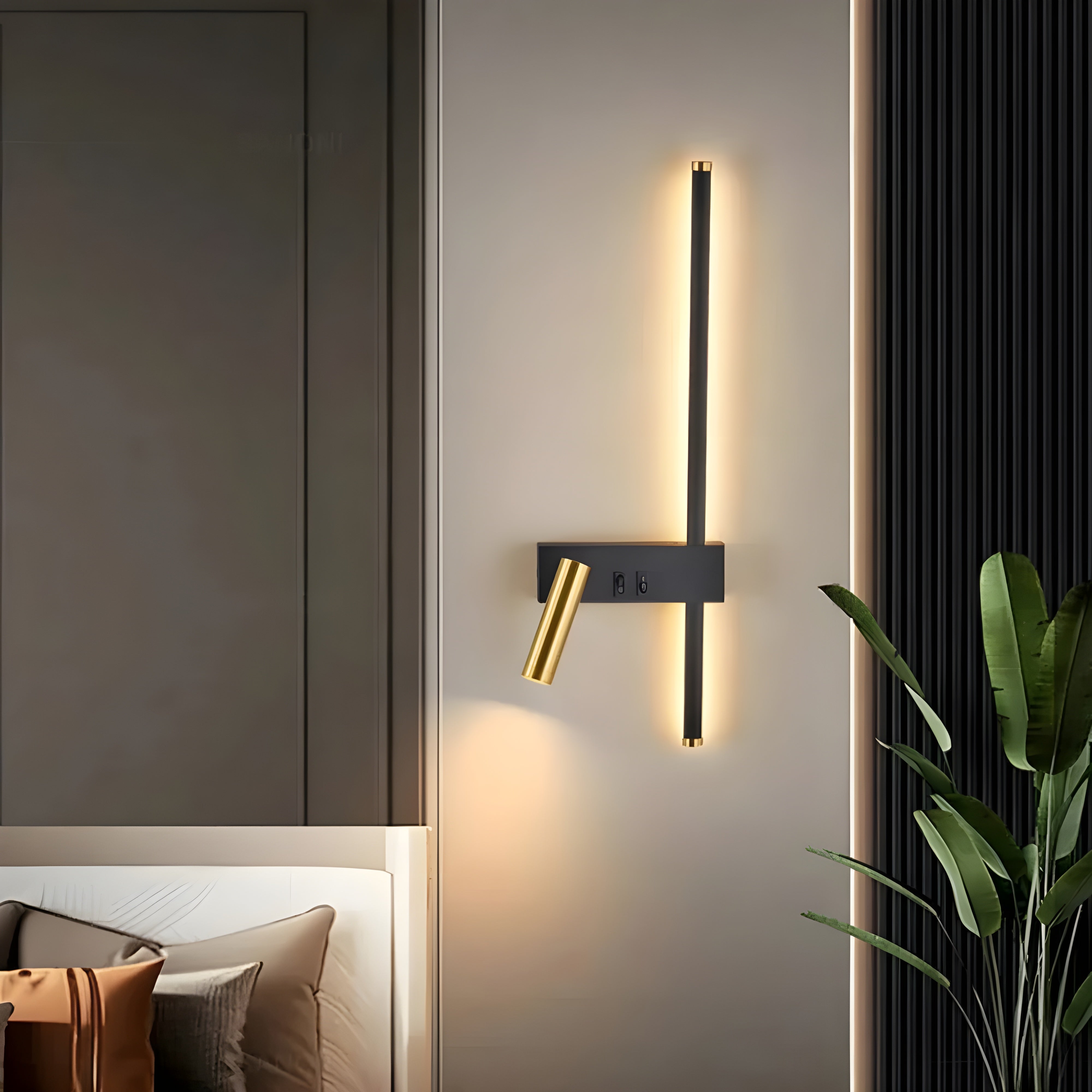 QuietGlow Lamp - Minimalist Duo-Wandlampe mit Schalter