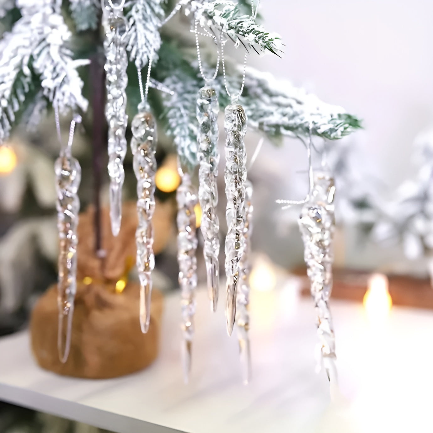 Kristall-Eiszapfen Anhänger – Elegante Weihnachtsdeko | Glänzend und Luxuriös