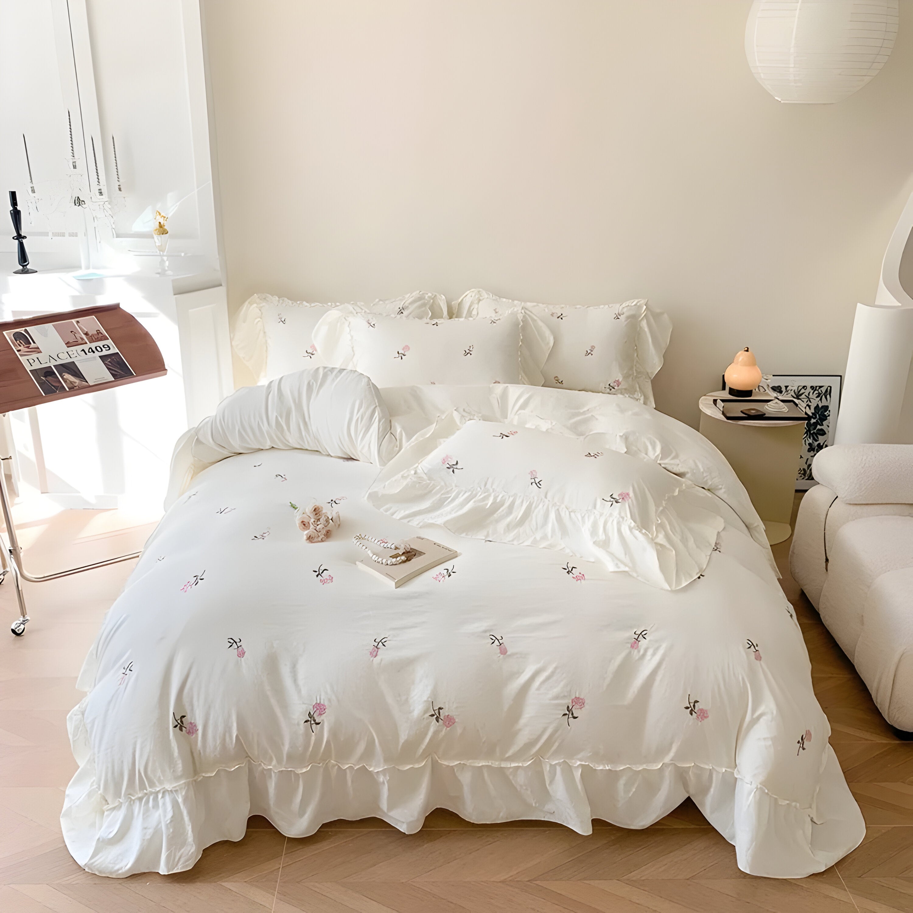 Rosabelle Set - Rose Besticktes Bettbezugs-Set