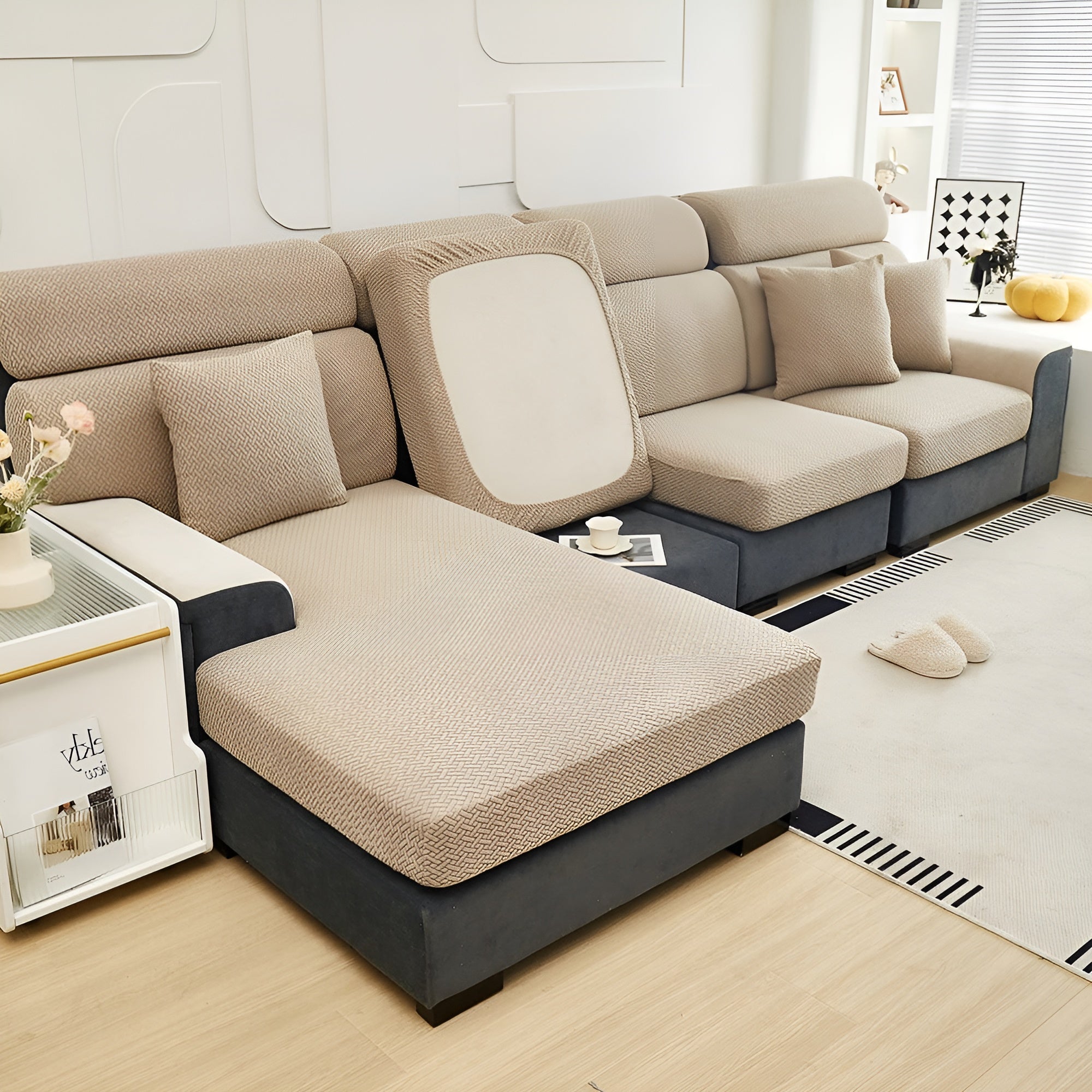 Elastische Sofahülle – Wasserabweisend und Passgenau | Schützender Bezug aus Stretchstoff