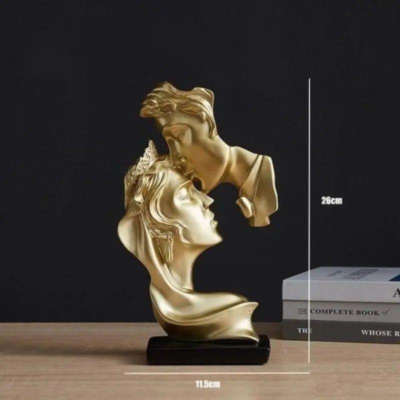 Sweet Kiss - Stirnküssendes Liebespaar Statue - Elegare - DEA188 - Gold