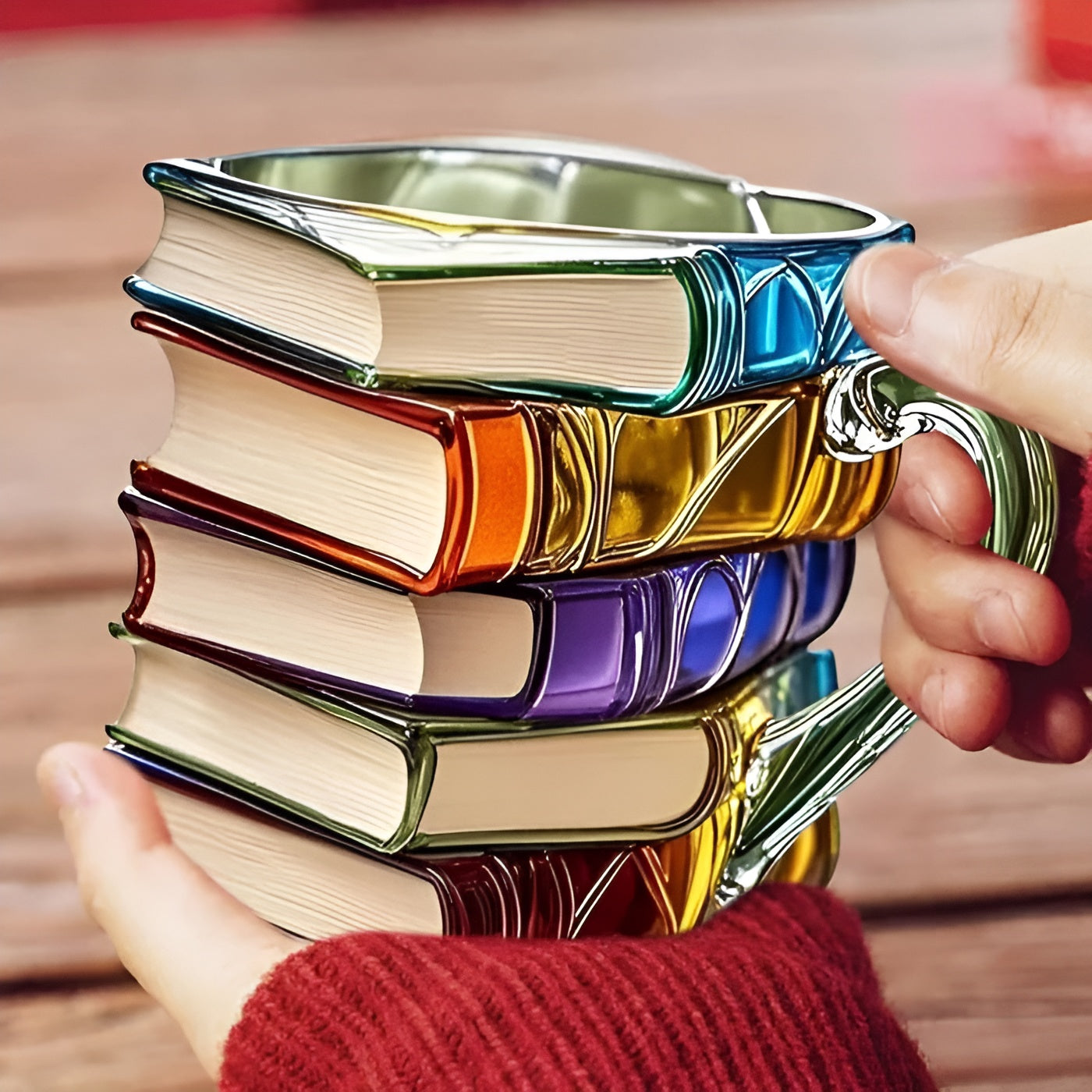 Glas-Kaffeetasse 350 ml – Handgefertigt mit 3D Buchmuster | Hochwertiges Glas für Kaffee Tee und stilvolle Tischdeko