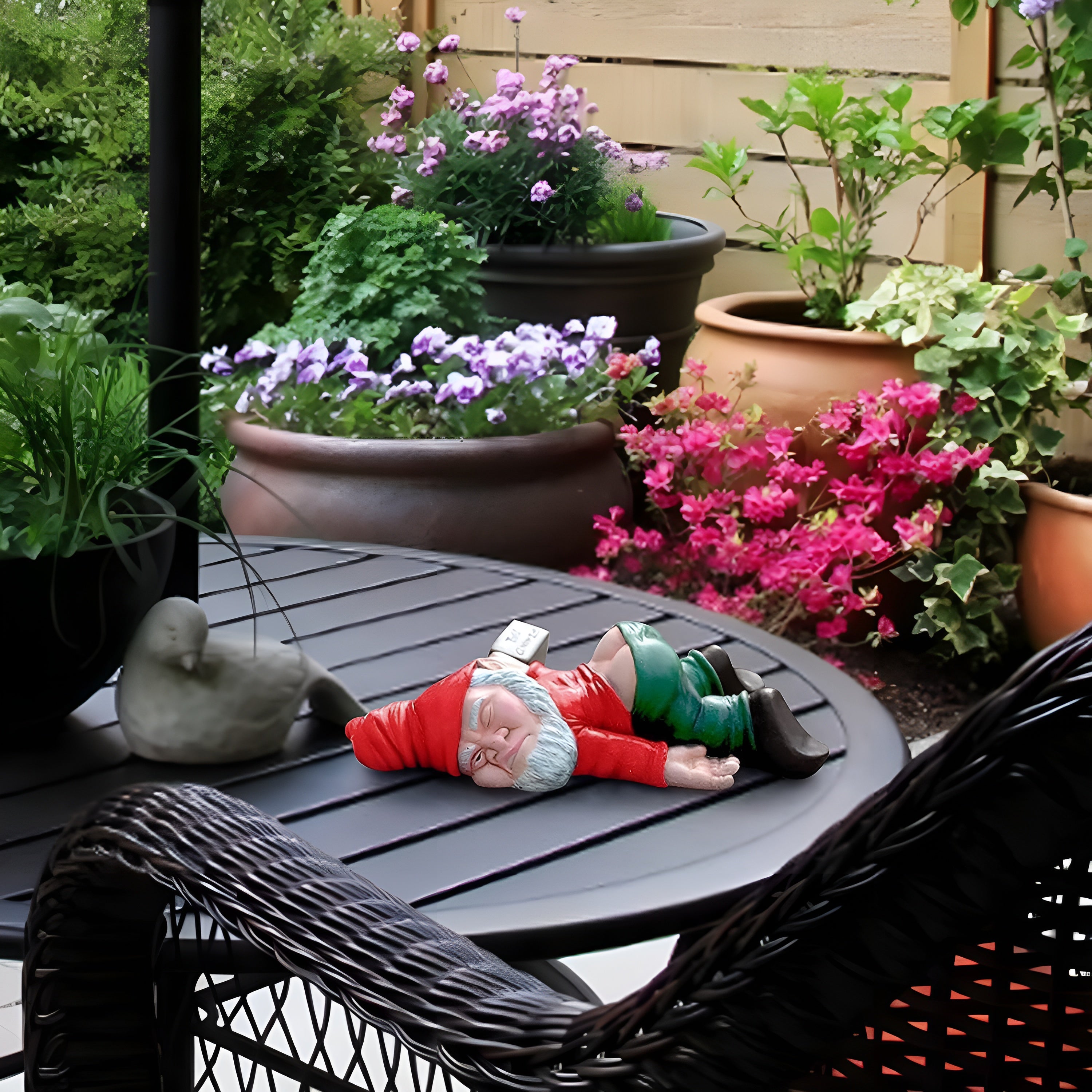 Lustige Gnom-Figur für den Garten – Betrunkener Zwerg | Ideal als Geschenk & Dekoration