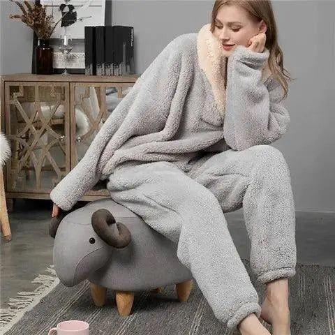Tori - Sherpa-Fleece Pyjama: warm und kuschelig - Elegare - DEA100 -