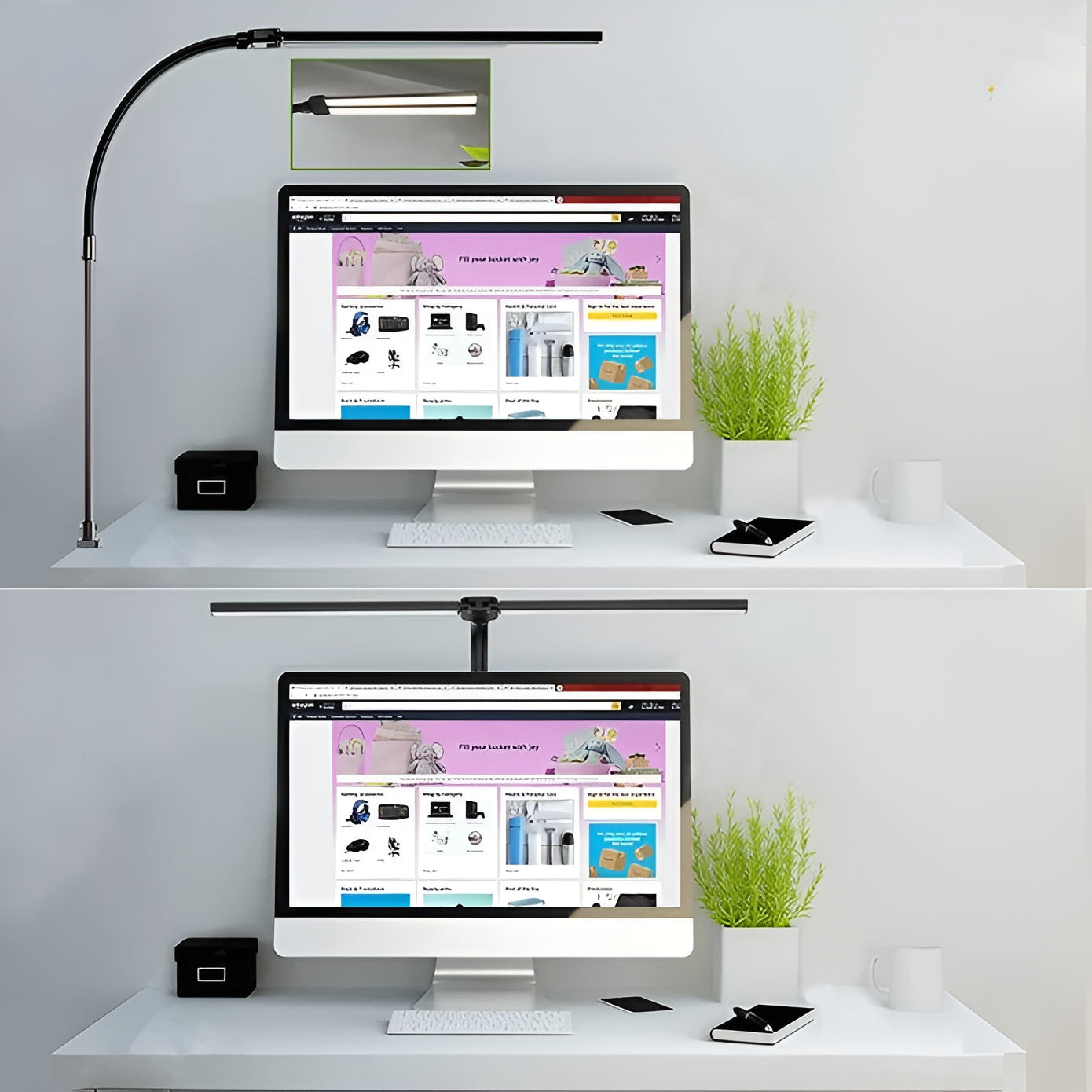LED-Schreibtischlampe mit Doppelleuchte – Modern und Stilvoll fürs Büro