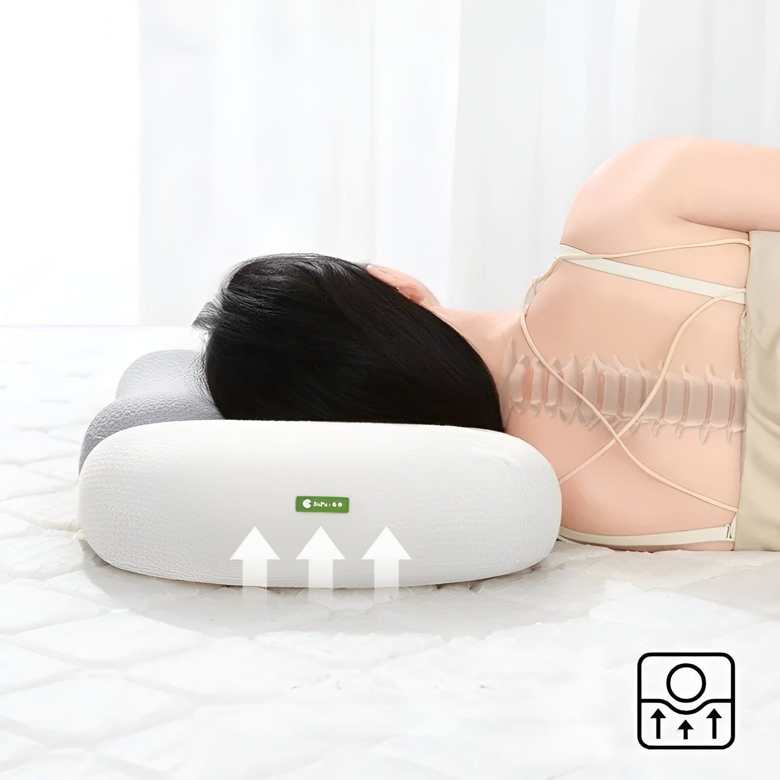 Nackenkissen aus Memory-Schaumstoff – Ergonomisches orthopädisches Konturstützkissen Bettkissen zur Linderung von Nackenschmerzen