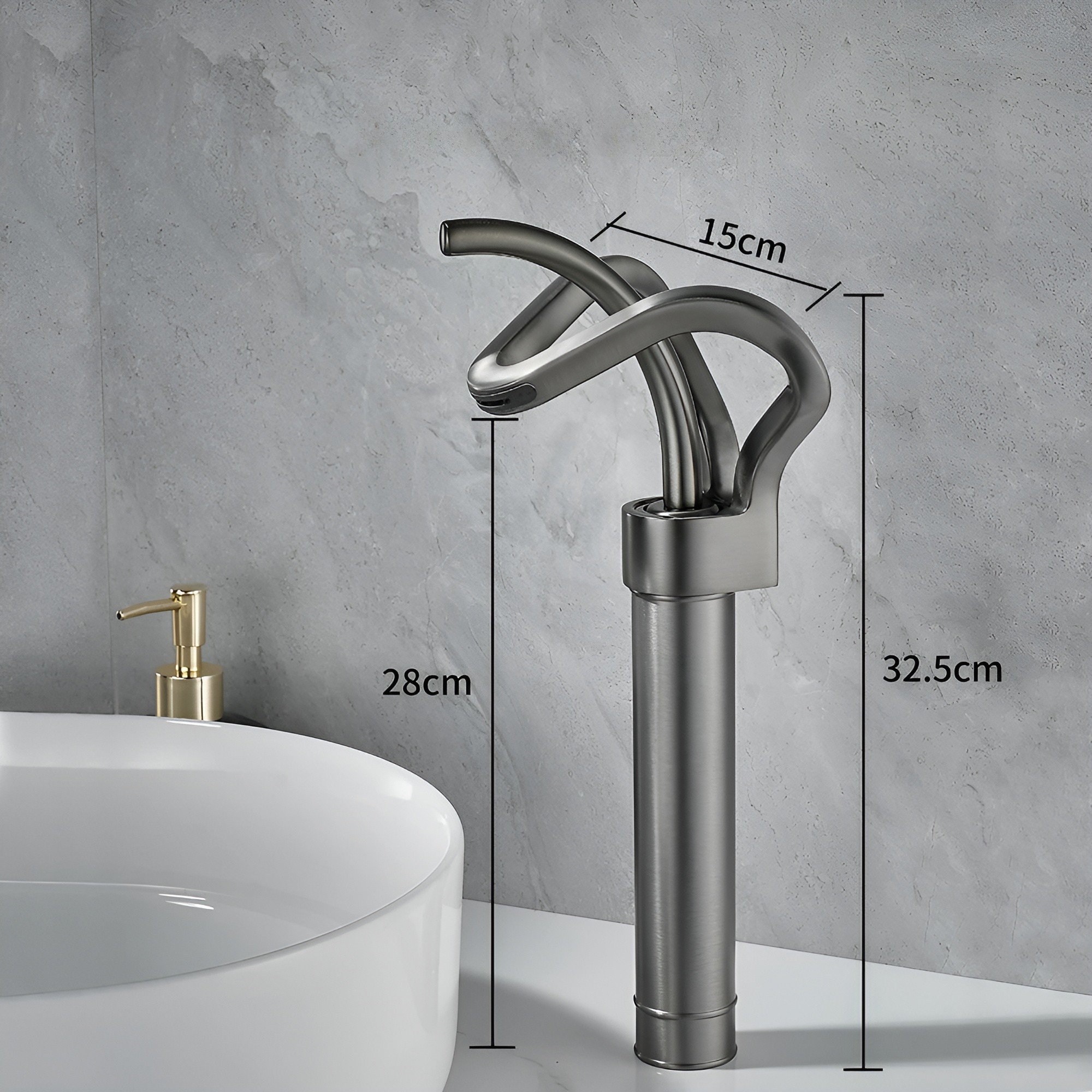 Wasserfall-Waschtischarmatur – Modernes Design mit Sanftem Wasserfluss | Ideal für Bad & Gäste-WC