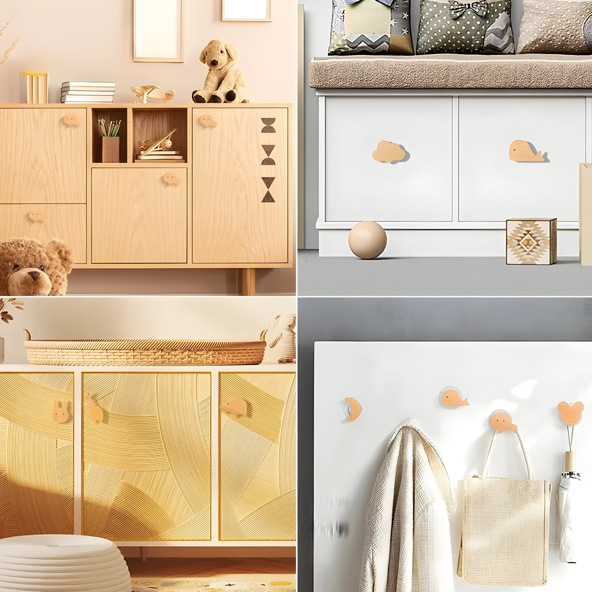 WoodWhimsy Hook - Tierförmiger Wandhaken aus Holz