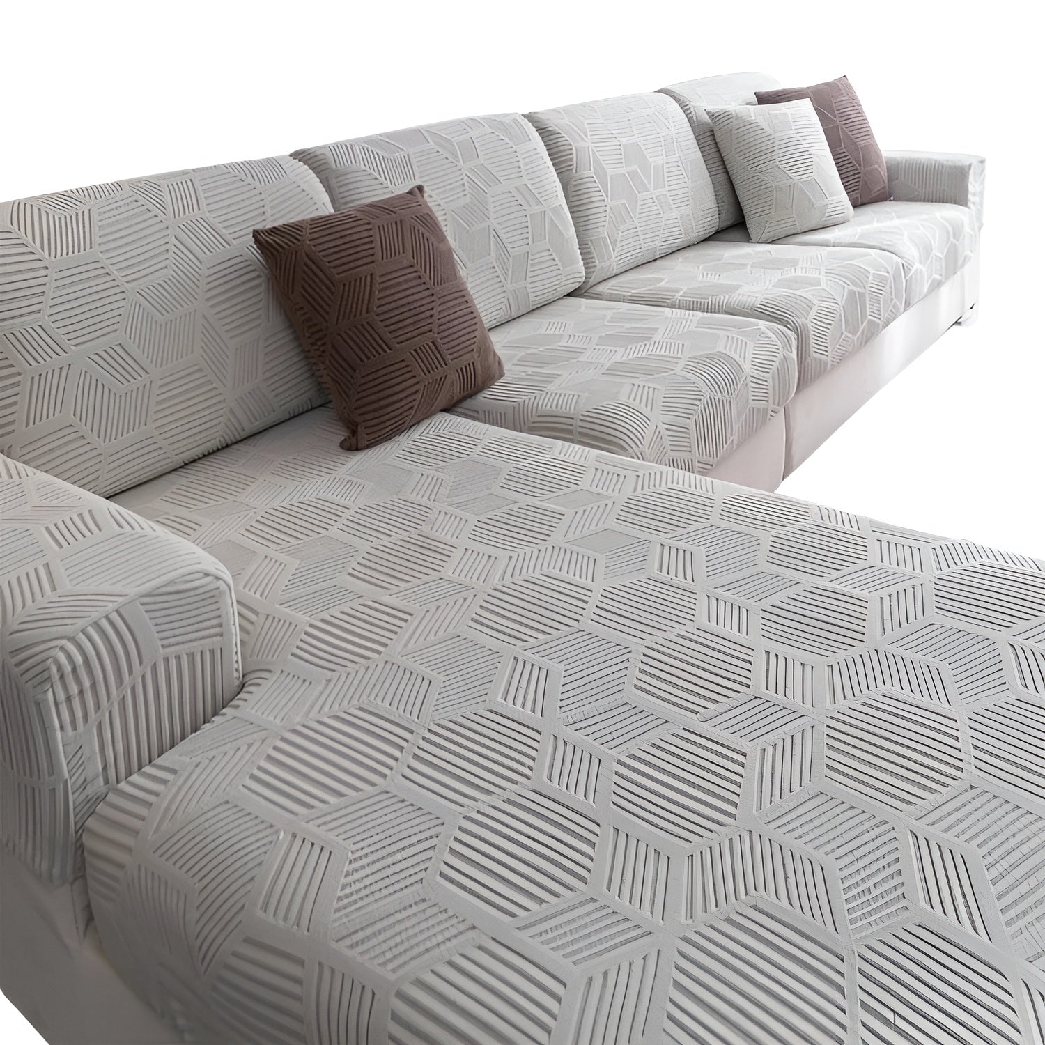 Jacquard Sofaüberwurf mit geometrischem Muster – Weich & Haustierfreundlich | Perfekt zum Schutz und für gemütliche Wohnräume