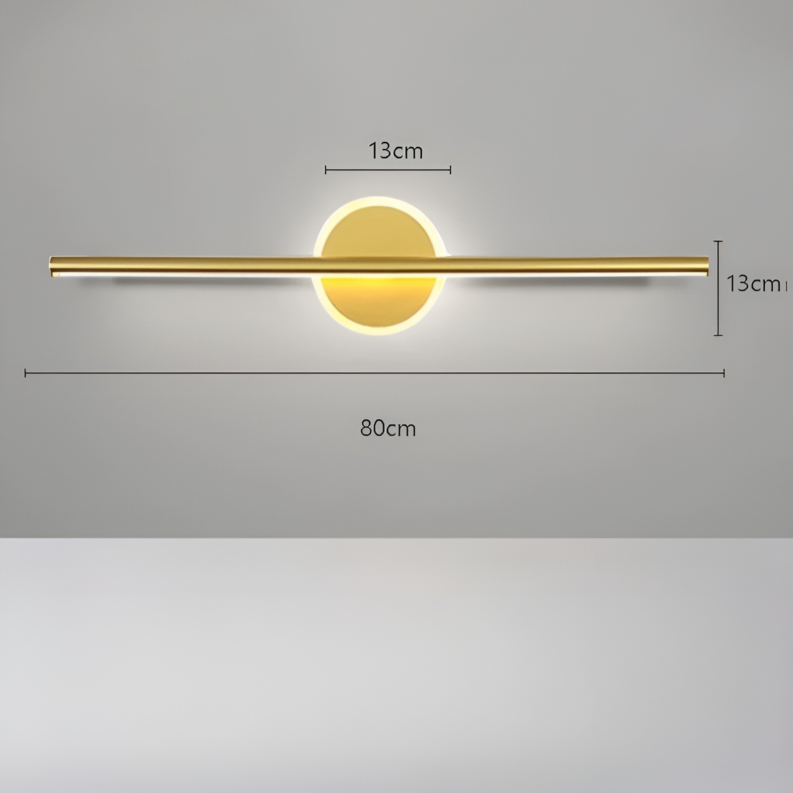 LED-Wandleuchte mit Spiegelfront – Schwarzgold Minimalistisch | Ideal für Schlafzimmer, Flur, Wohnzimmer und Innenbeleuchtung