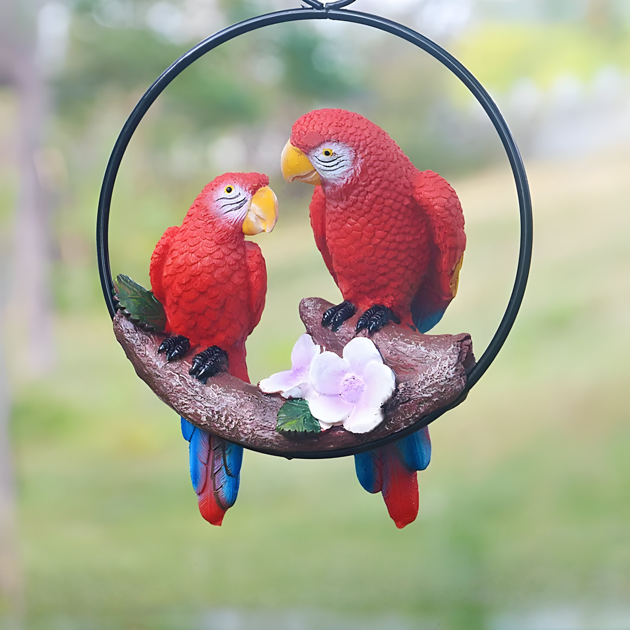 ParrotWhisper Dekor - Dekorative Papagei Baum Statue zum Hängen