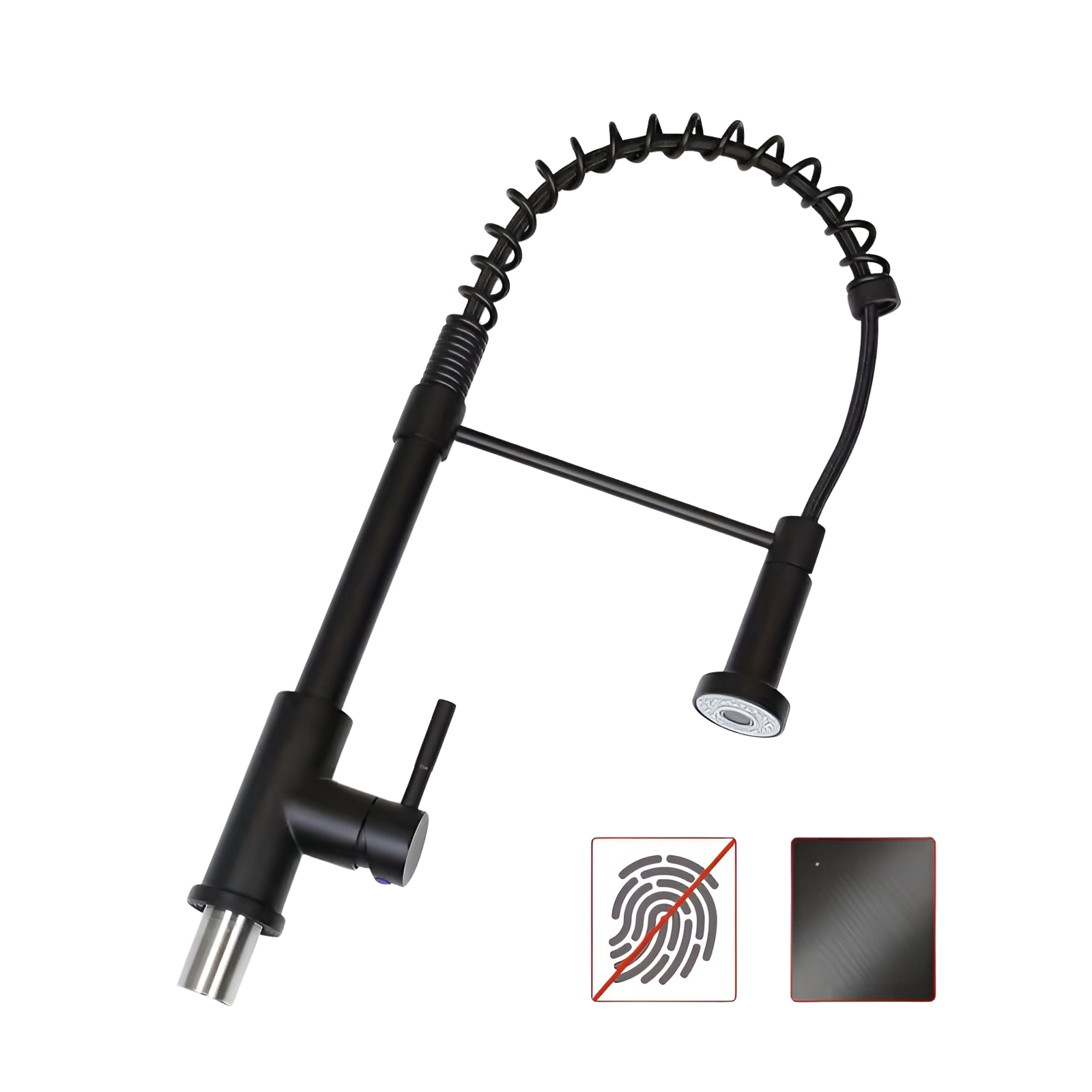 Küchenarmatur mit Brause – Hochdruck Wasserhahn mit Ausziehfunktion | 360° schwenkbar, Edelstahl in Schwarz oder Weiß