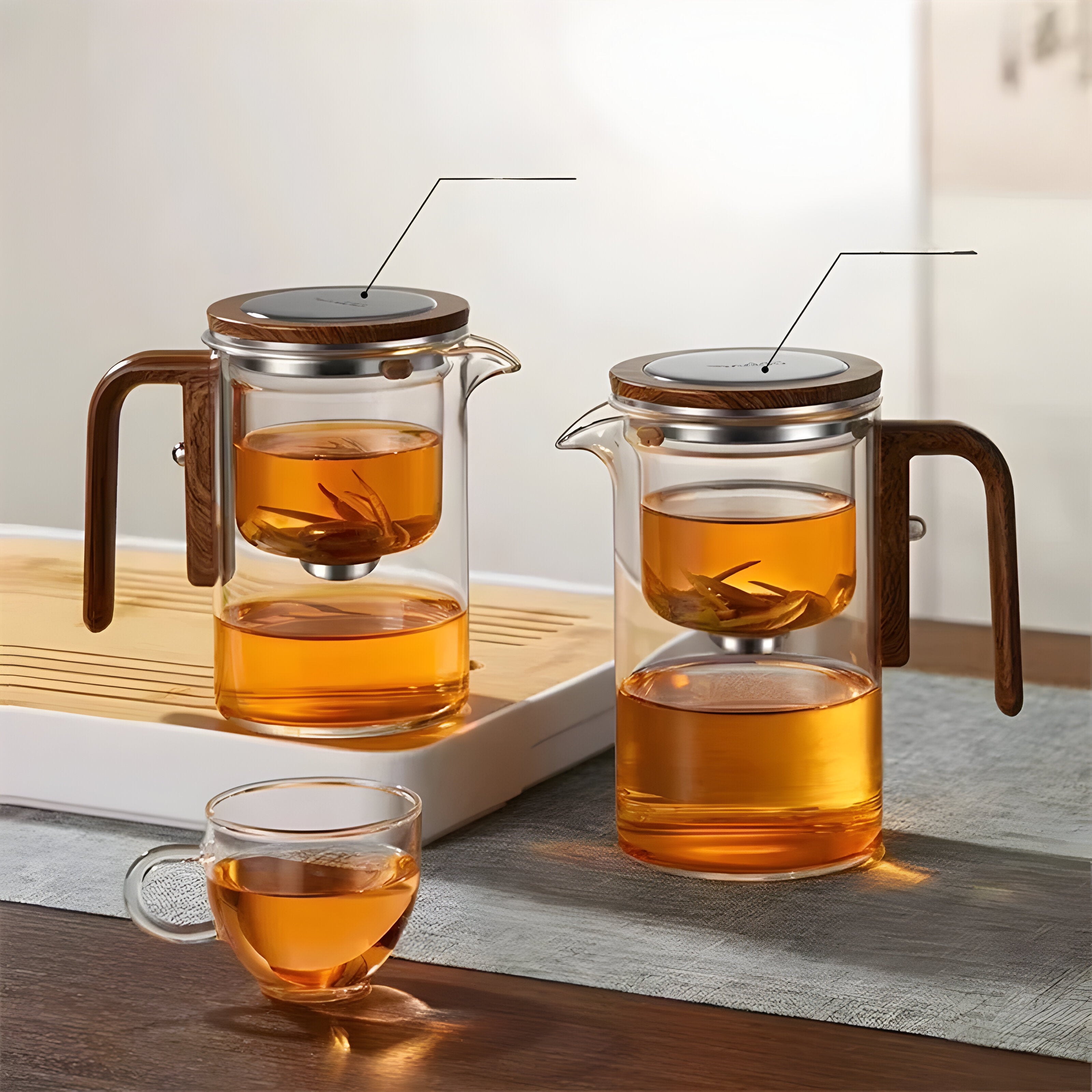 TranquilSip Teekanne – Magnetischer Schalter Filterglas-Teekanne